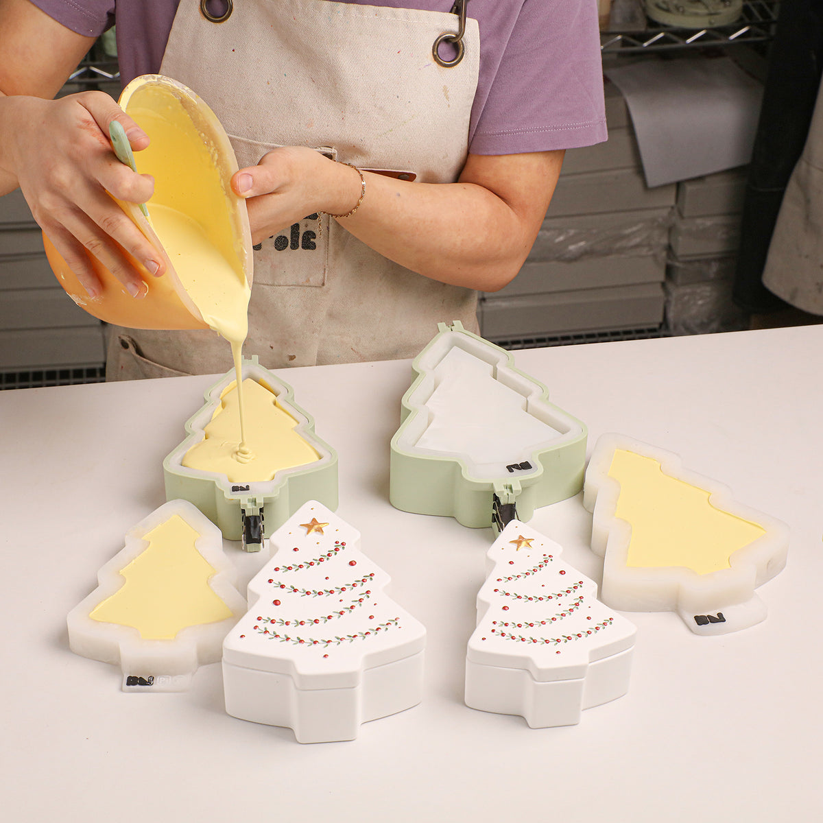 Azulmostaza × Boowan Nicole｜Twinkle Christmas Tree Candle Jar Silicone Mold