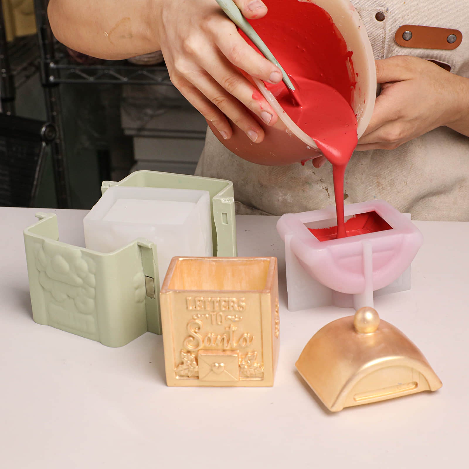 Santa’s Letter Box Candle Jar Silicone Mold