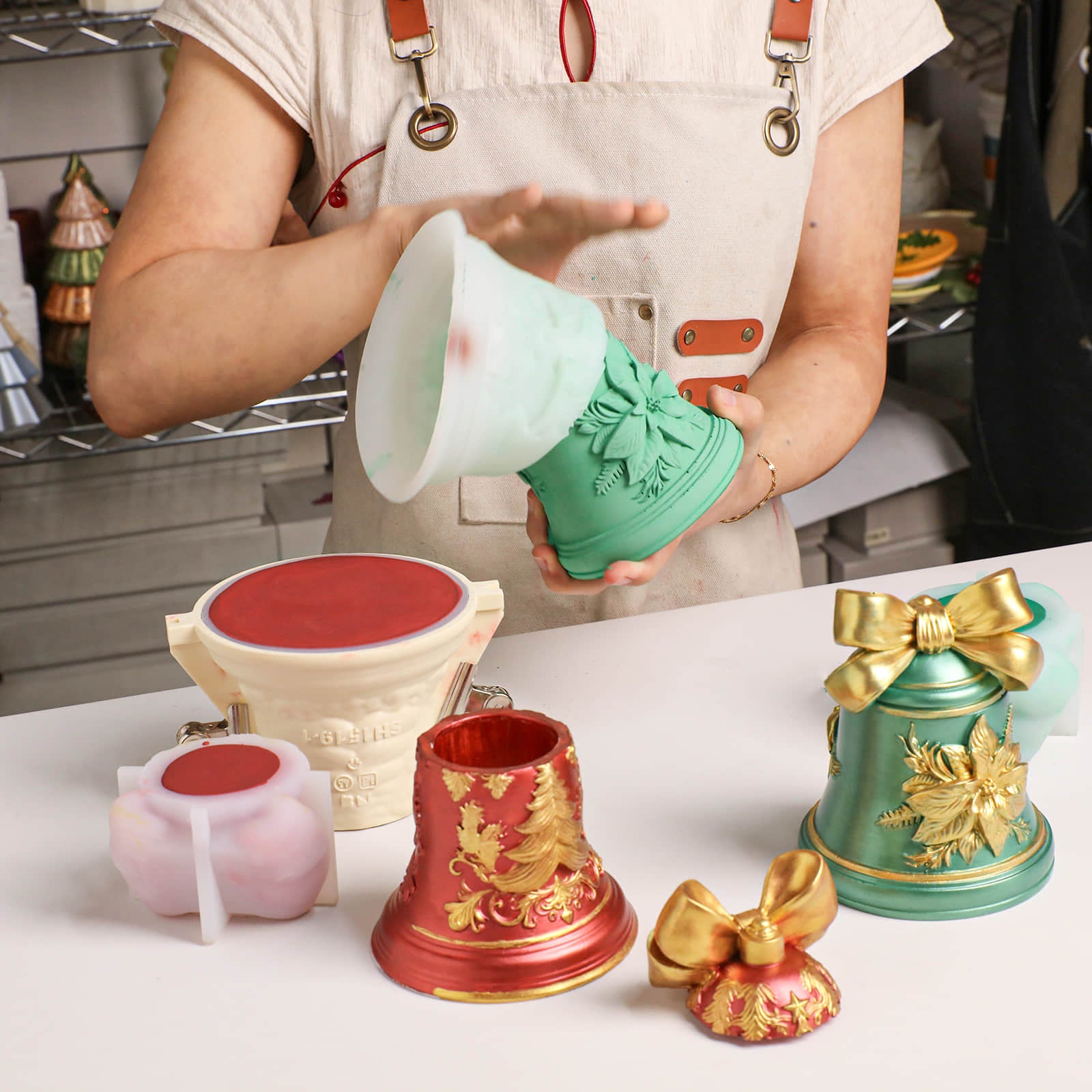 Christmas Bell Candle Jar Silicone Mold Collection