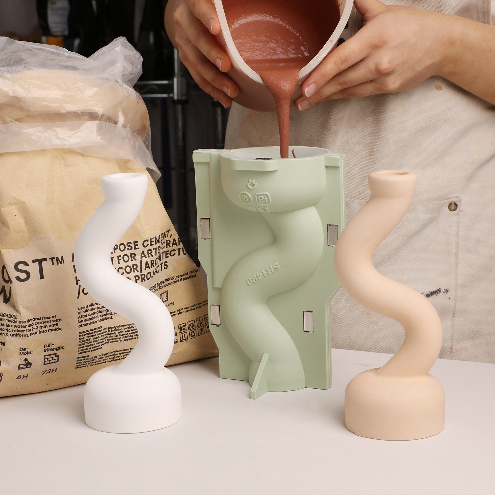 NINA FITZ x Boowan Nicole BEND Candle Holder Silicone Mold