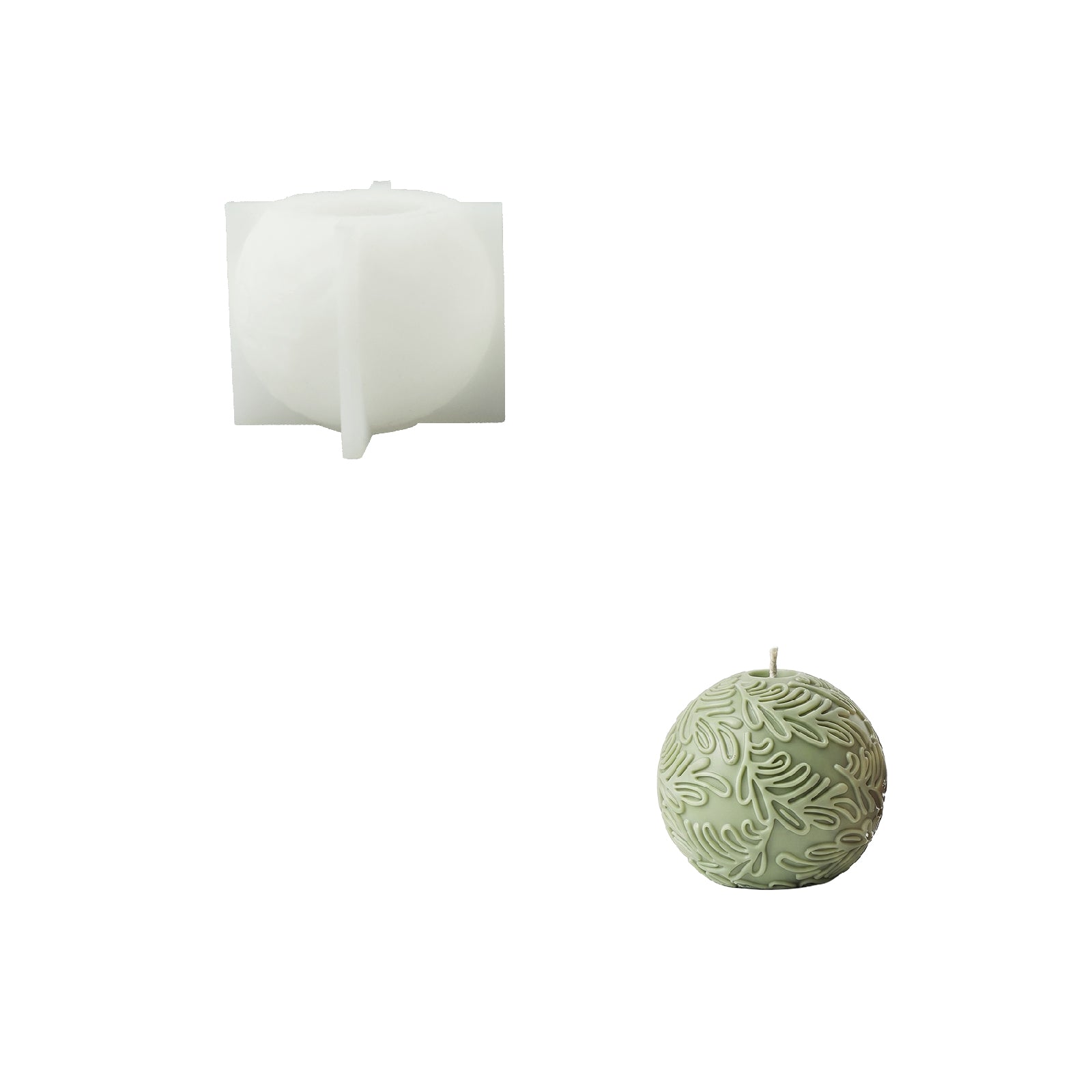 Nature-Inspired Christmas Baubles Candle Silicone Mold Collection