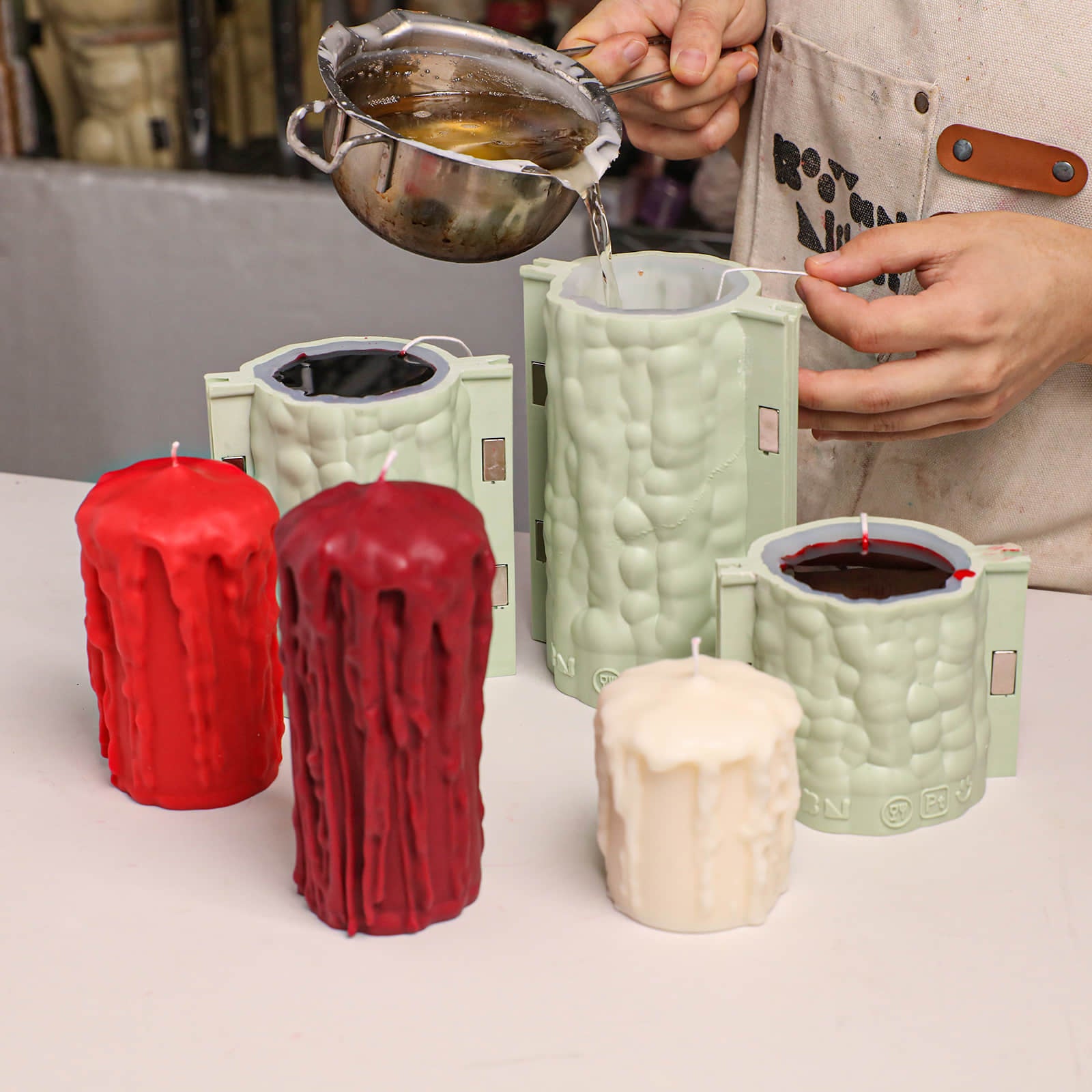 Dripping Pillar Candle Silicone Mold Collection