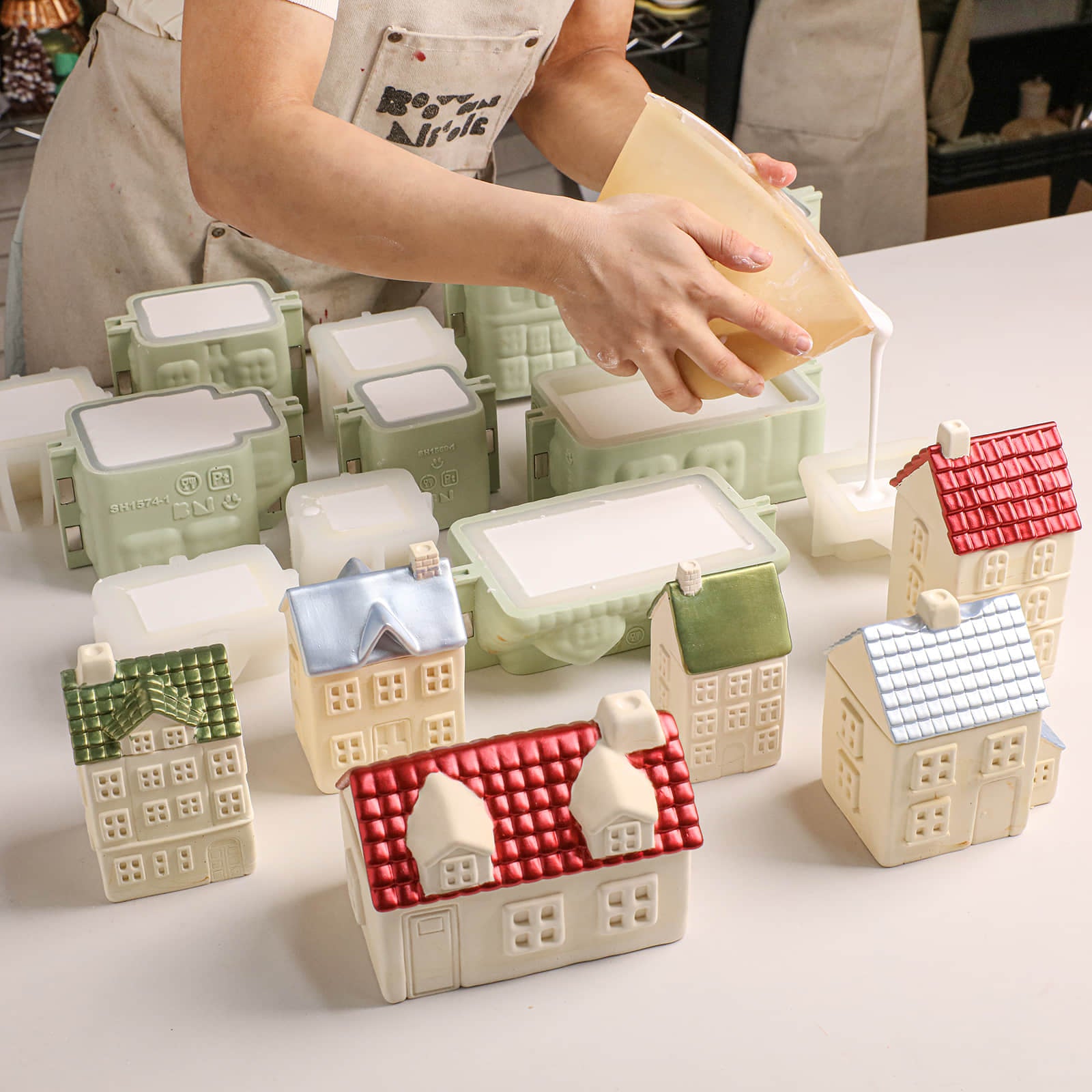 Little Dream Village Candle Jar Silicone Mold Collection
