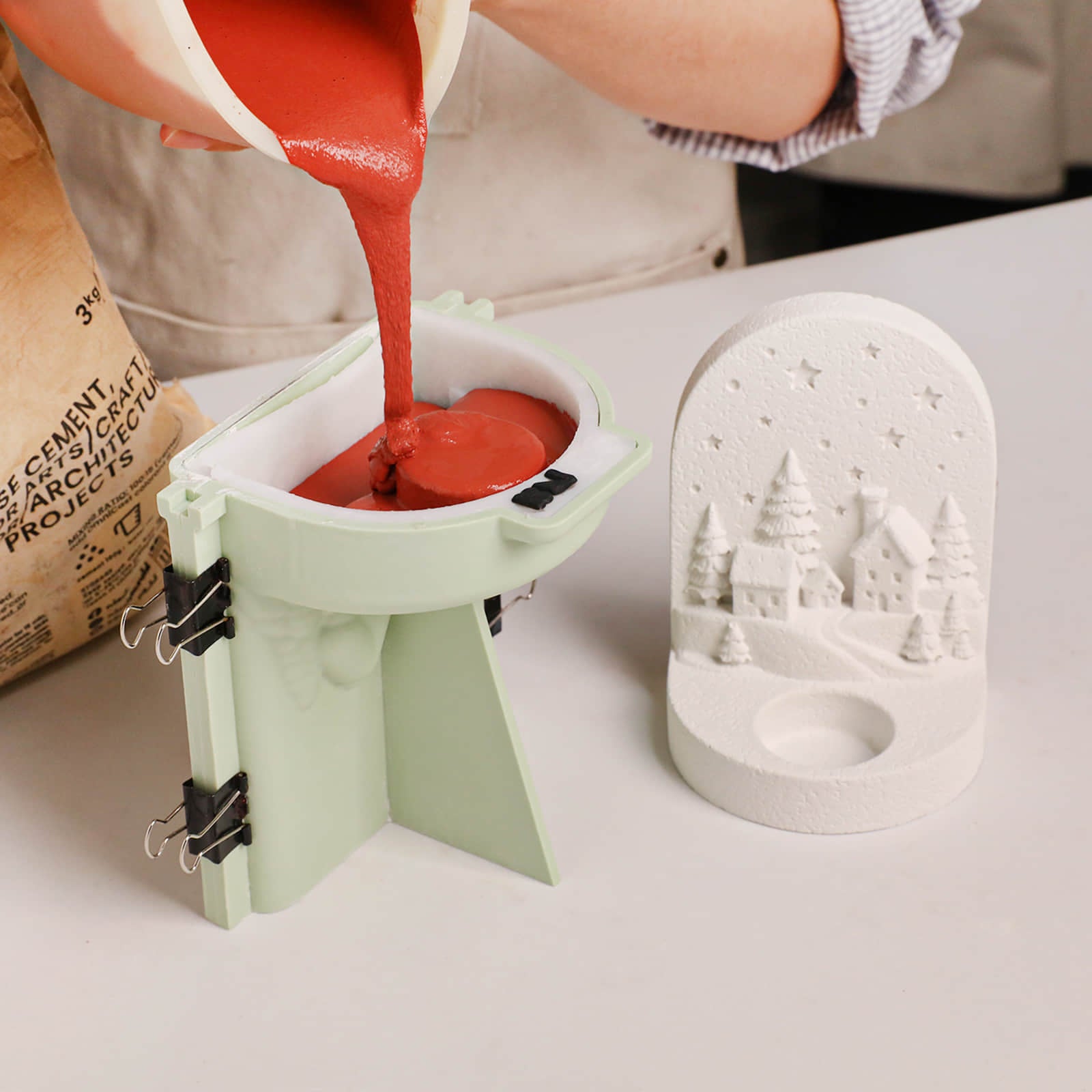 Azulmostaza × Boowan Nicole | Winter Wonderland Tea Light Holder Silicone Mold