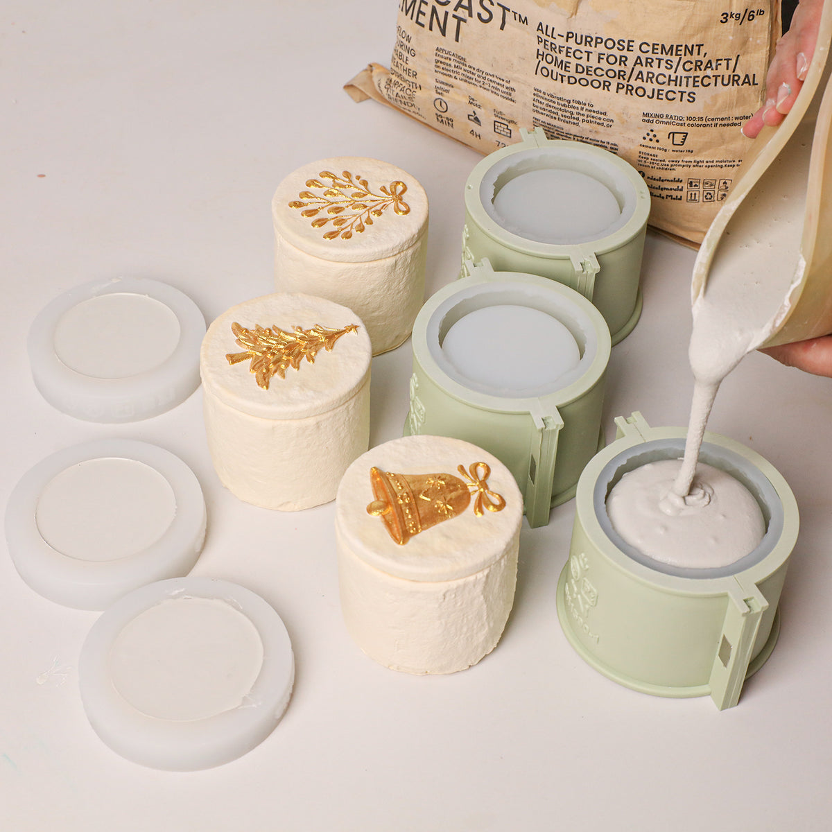 Azulmostaza × Boowan Nicole｜Cozy Christmas Candle Jar Silicone Mold Collection