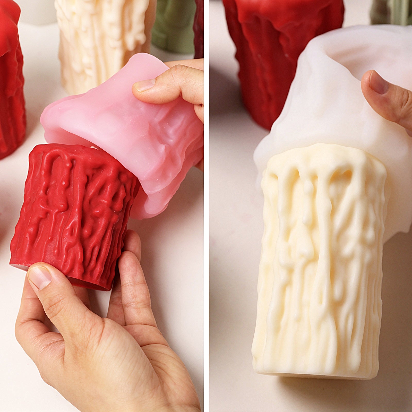 Dripping Pillar Candle Silicone Mold Collection