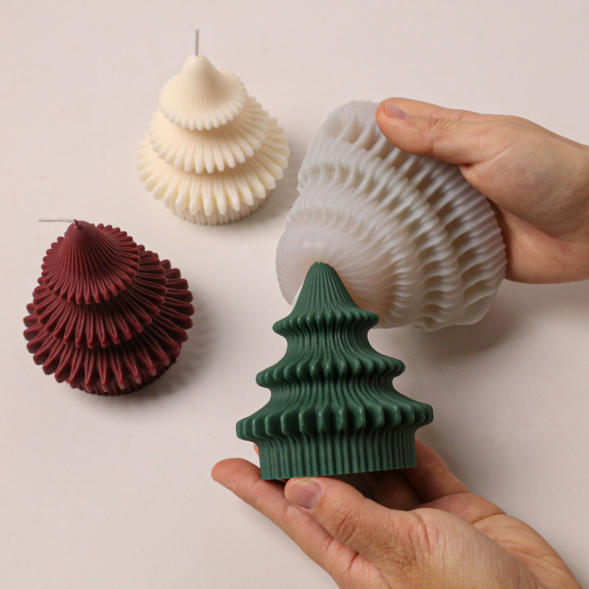 Sculpted Christmas Tree Candle Silicone Mold Collection