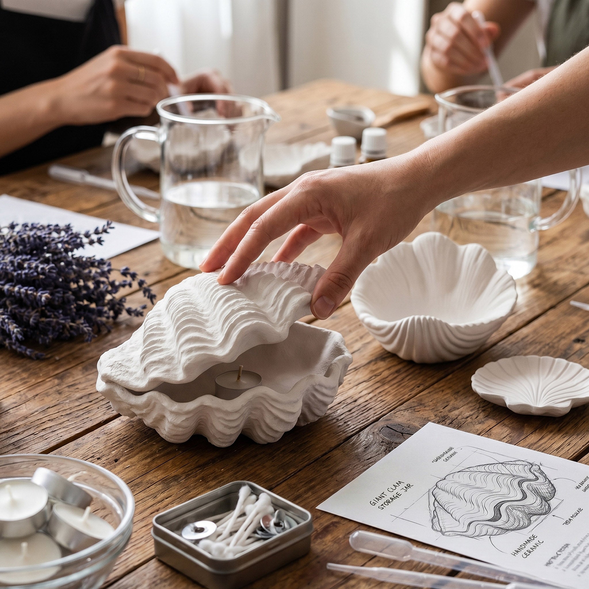 DIY Giant Clam Shell Craft & Candle Making Workshop - Boowan Nicole