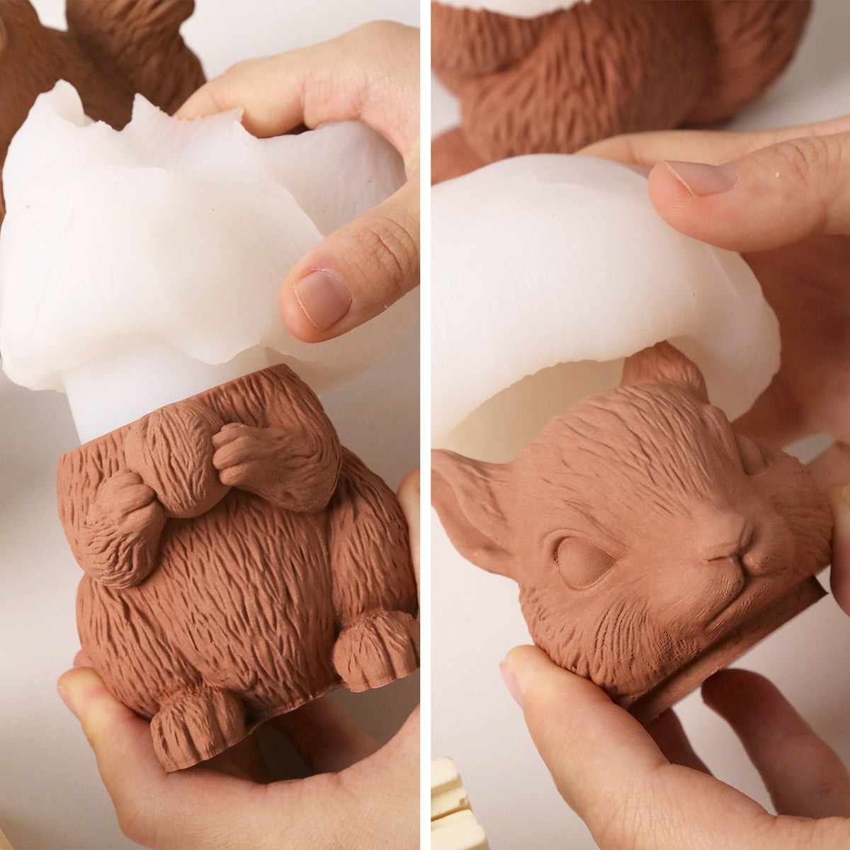 Studio82 x Boowan Nicole | Acorn Hug Squirrel Candle Jar Silicone Mold