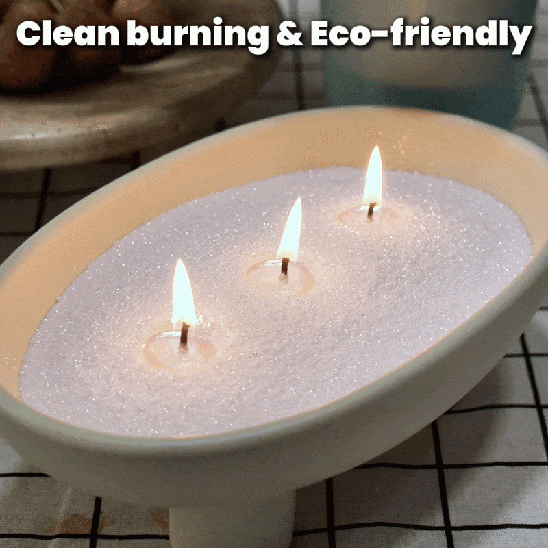 Clean & Eco-Friendly Burning Pearl Sand Wax - Smoke-Free, Toxin-Free Candle Effect - Boowan Nicole