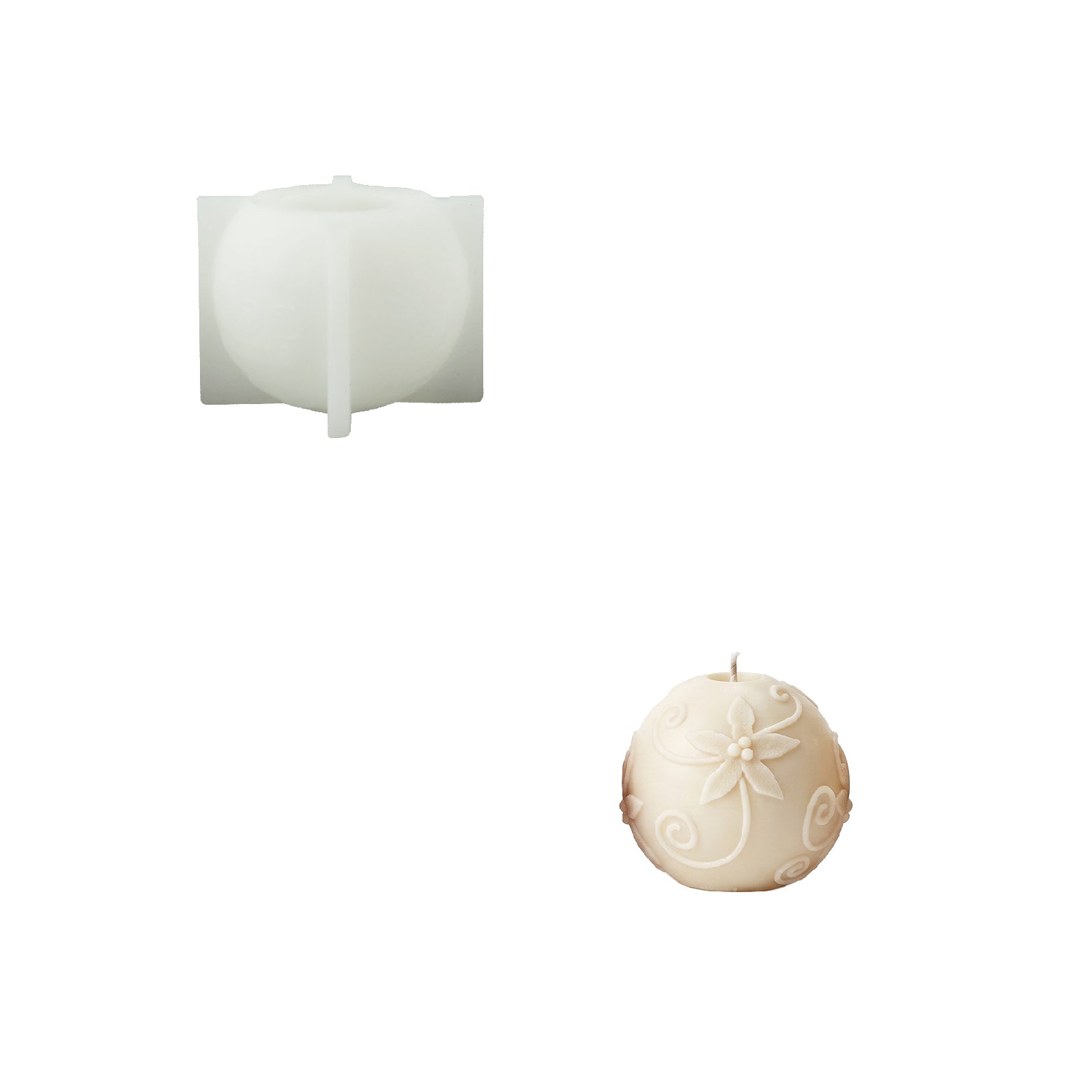 Nature-Inspired Christmas Baubles Candle Silicone Mold Collection
