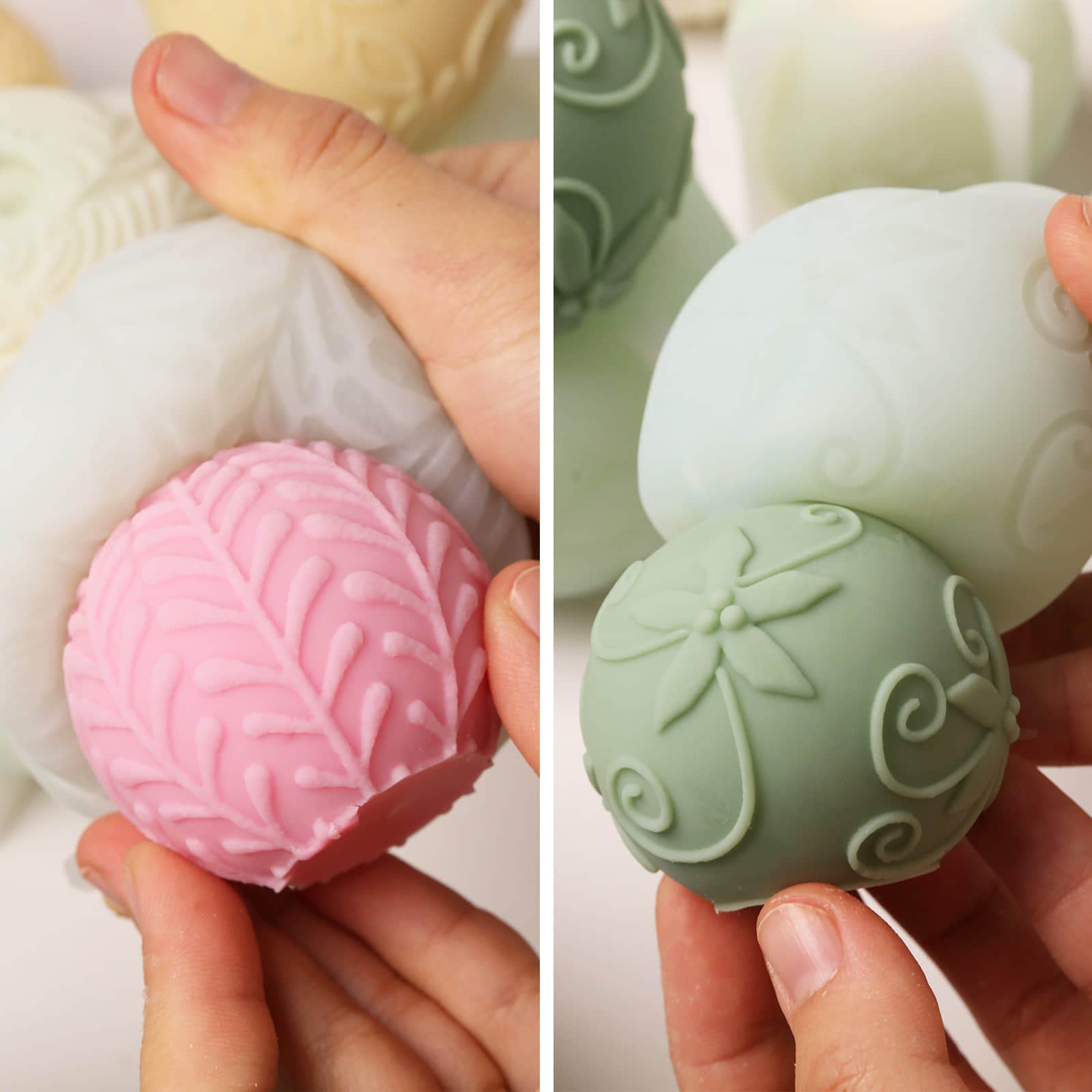 Nature-Inspired Christmas Baubles Candle Silicone Mold Collection