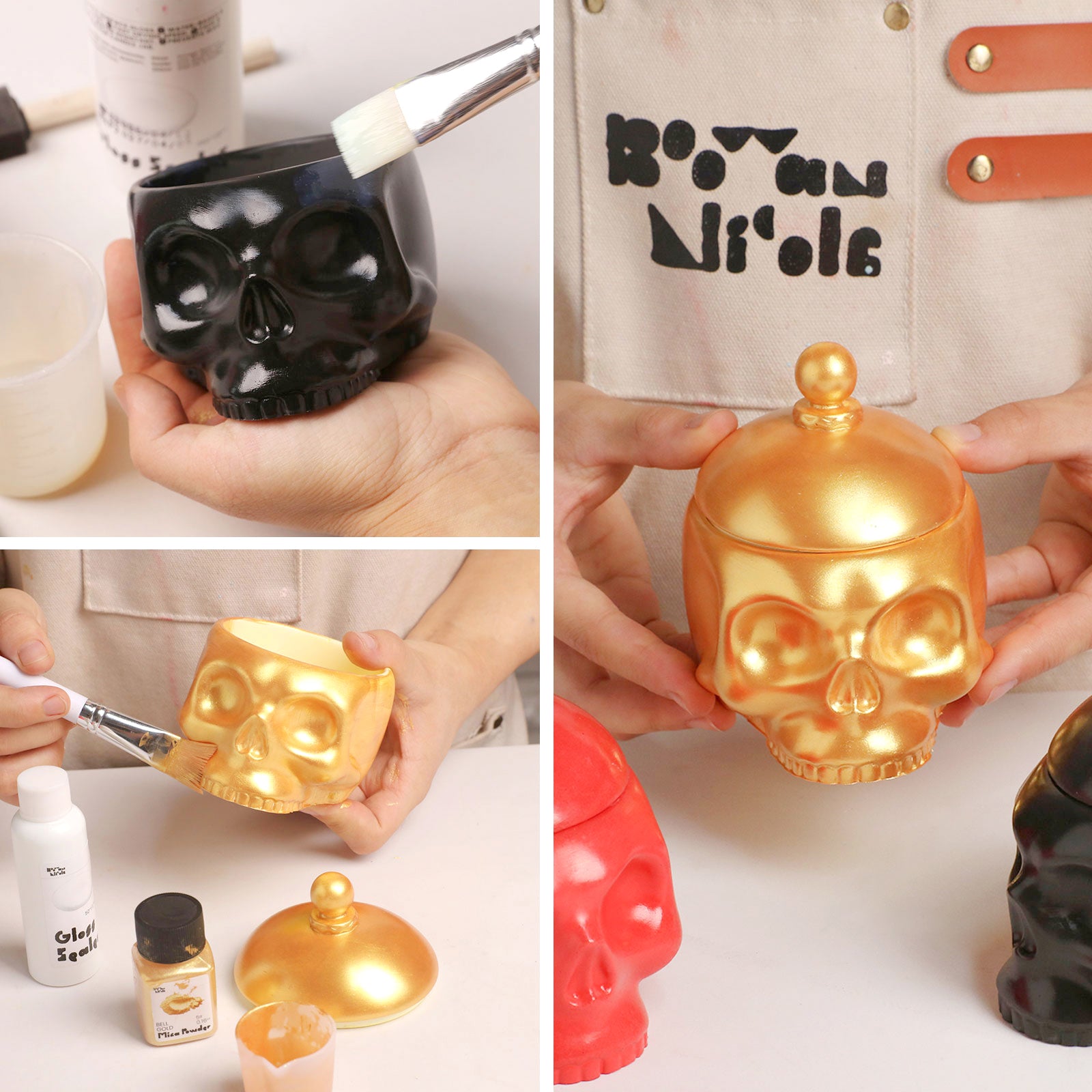Midnight Skull Candle Jar Silicone Mold