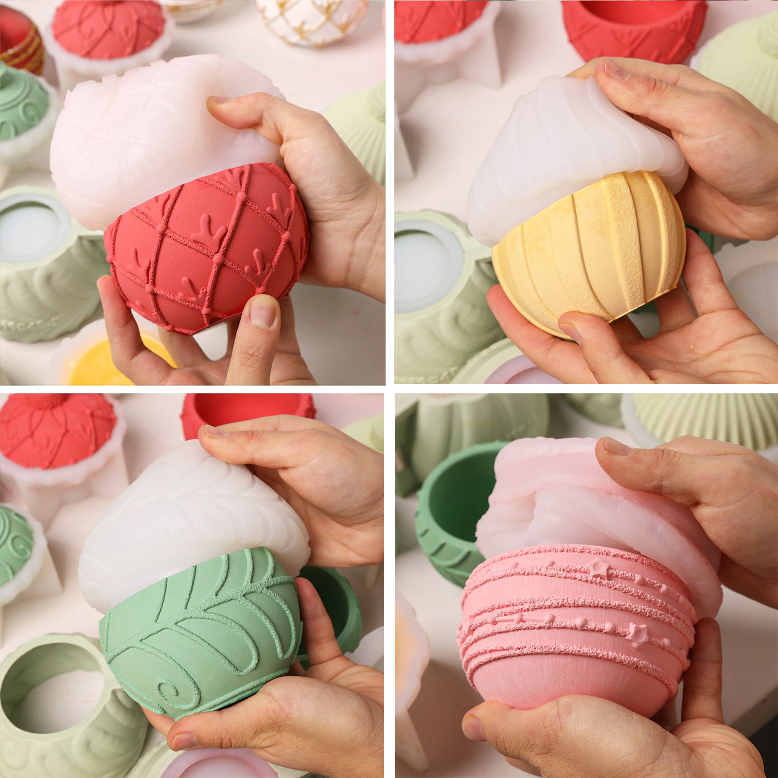 Sparkling Night Christmas Bauble Candle Jar Silicone Mold Collection