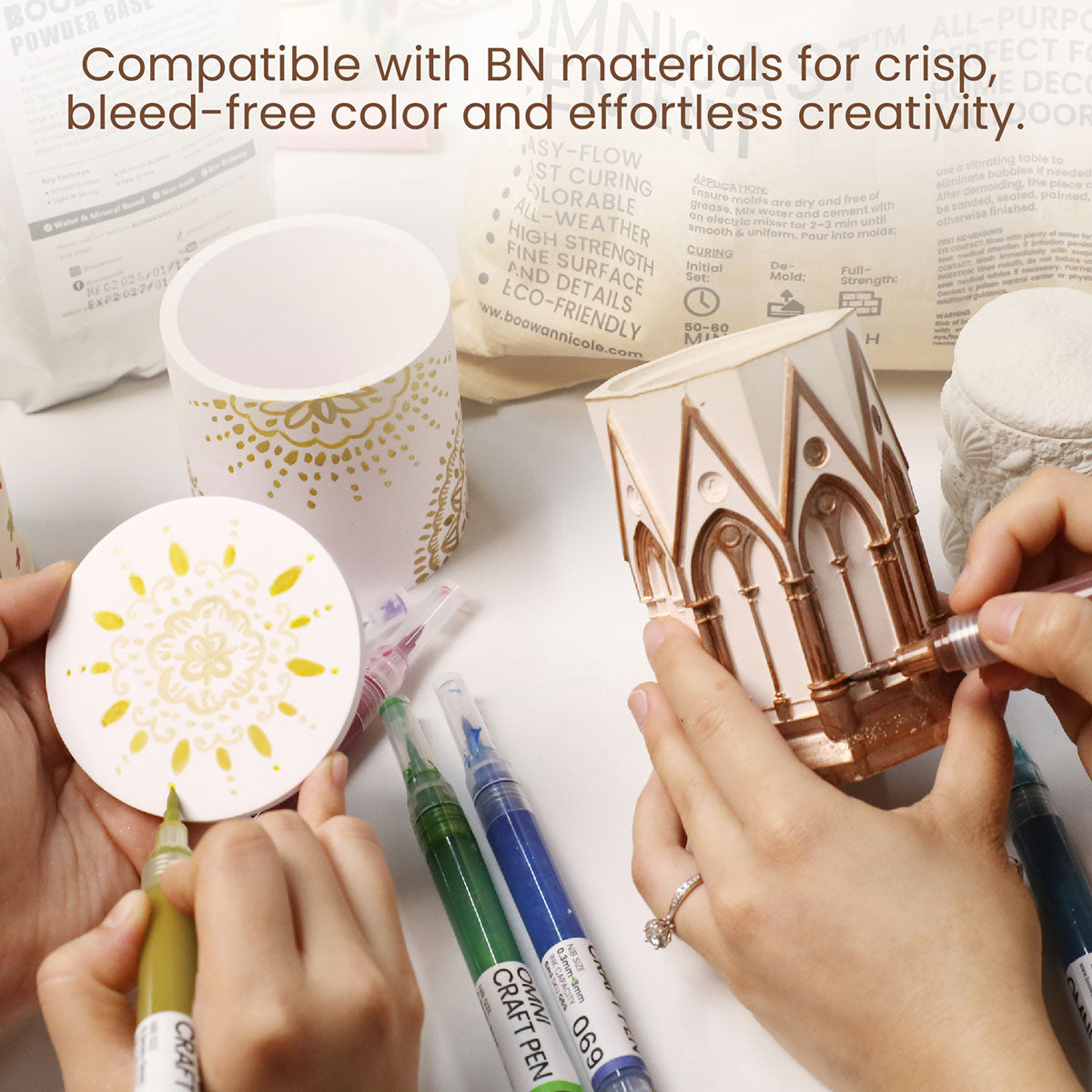 Decorating Cement Crafts with OMNI Craft Pen - Boowan Nicole