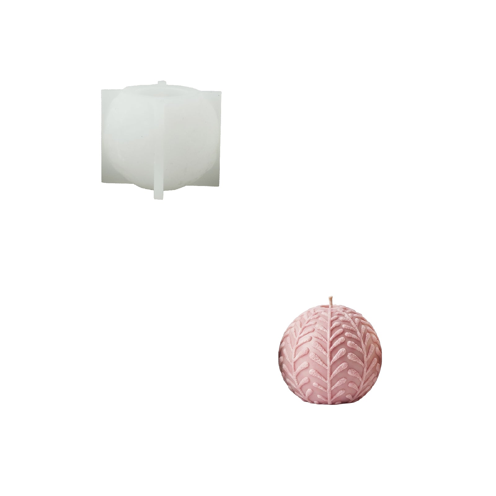 Nature-Inspired Christmas Baubles Candle Silicone Mold Collection