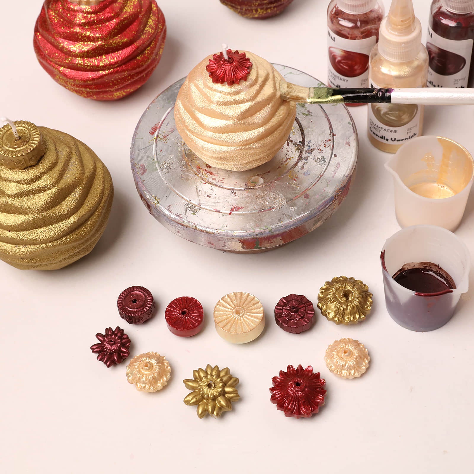 Ribbed Christmas Baubles Candle Silicone Mold Collection
