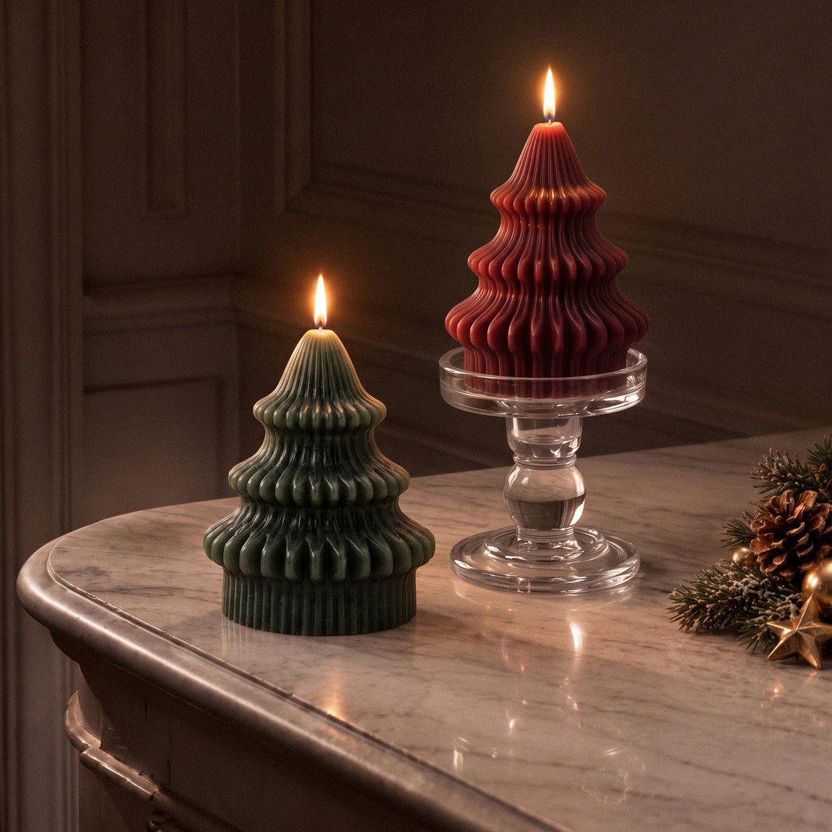 Sculpted Christmas Tree Candle Silicone Mold Collection
