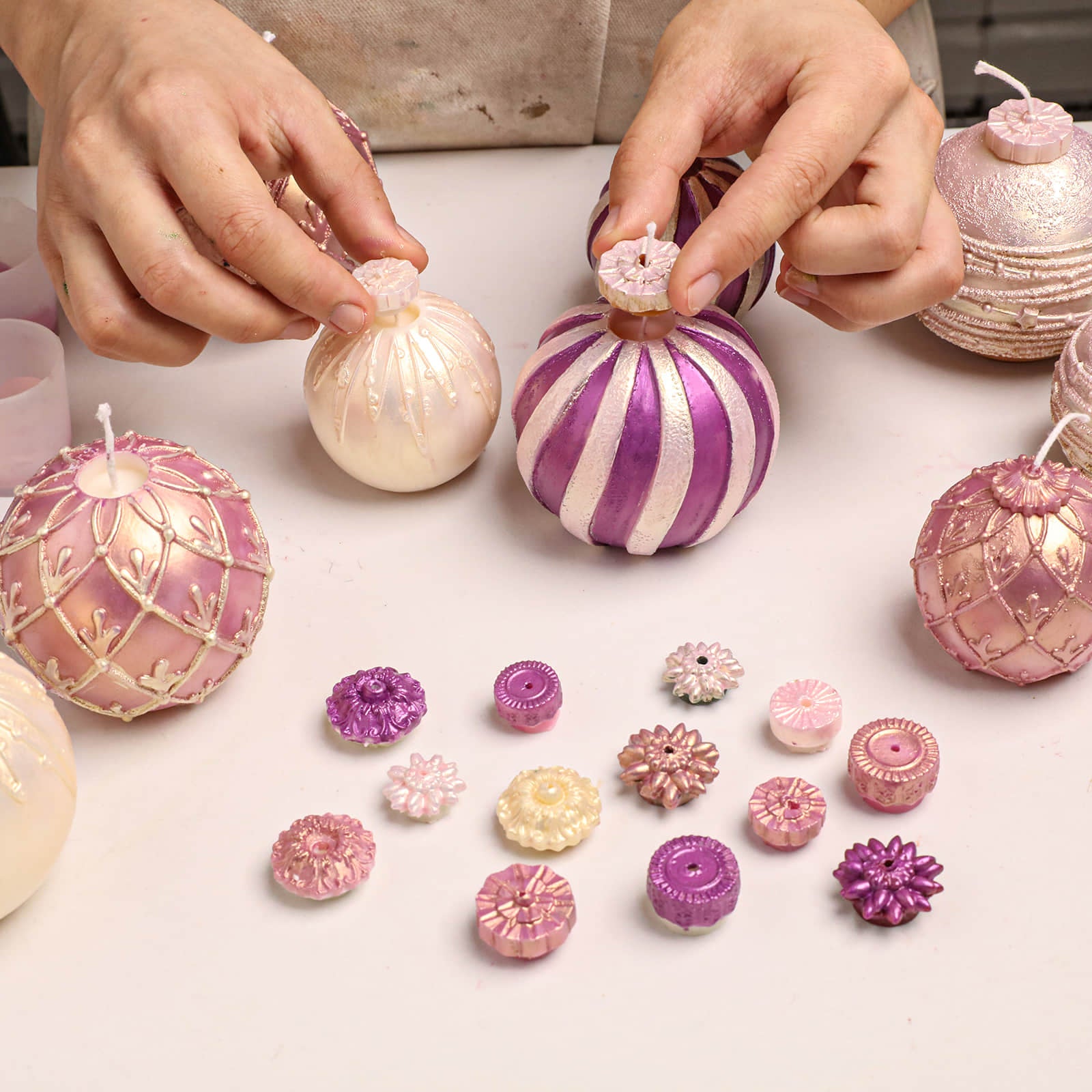 Flowing Texture Christmas Ornament Candle Silicone Mold Collection