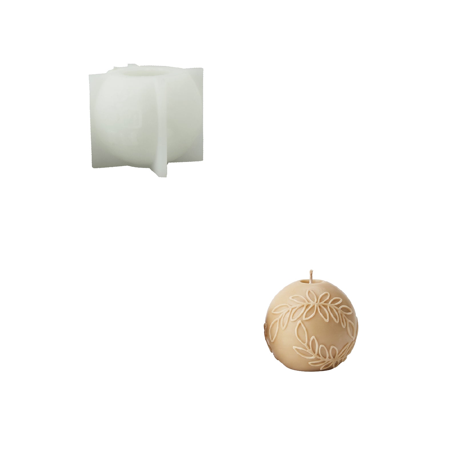 Nature-Inspired Christmas Baubles Candle Silicone Mold Collection