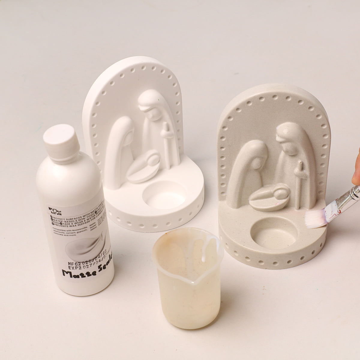 Azulmostaza x Boowan Nicole｜Nativity Tealight Holder Silicone Mold