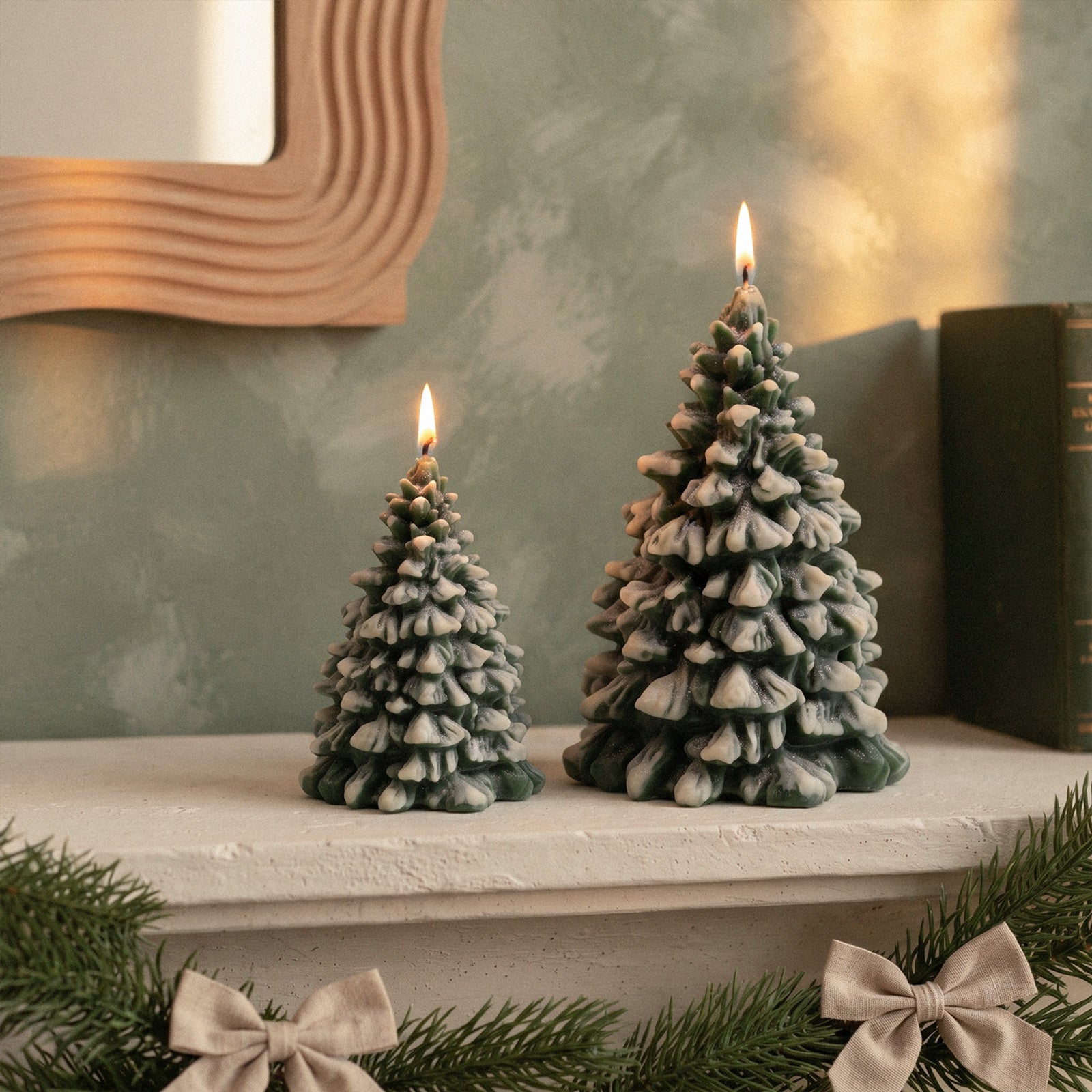 Snow-Dusted Christmas Candle Silicone Mold Collection