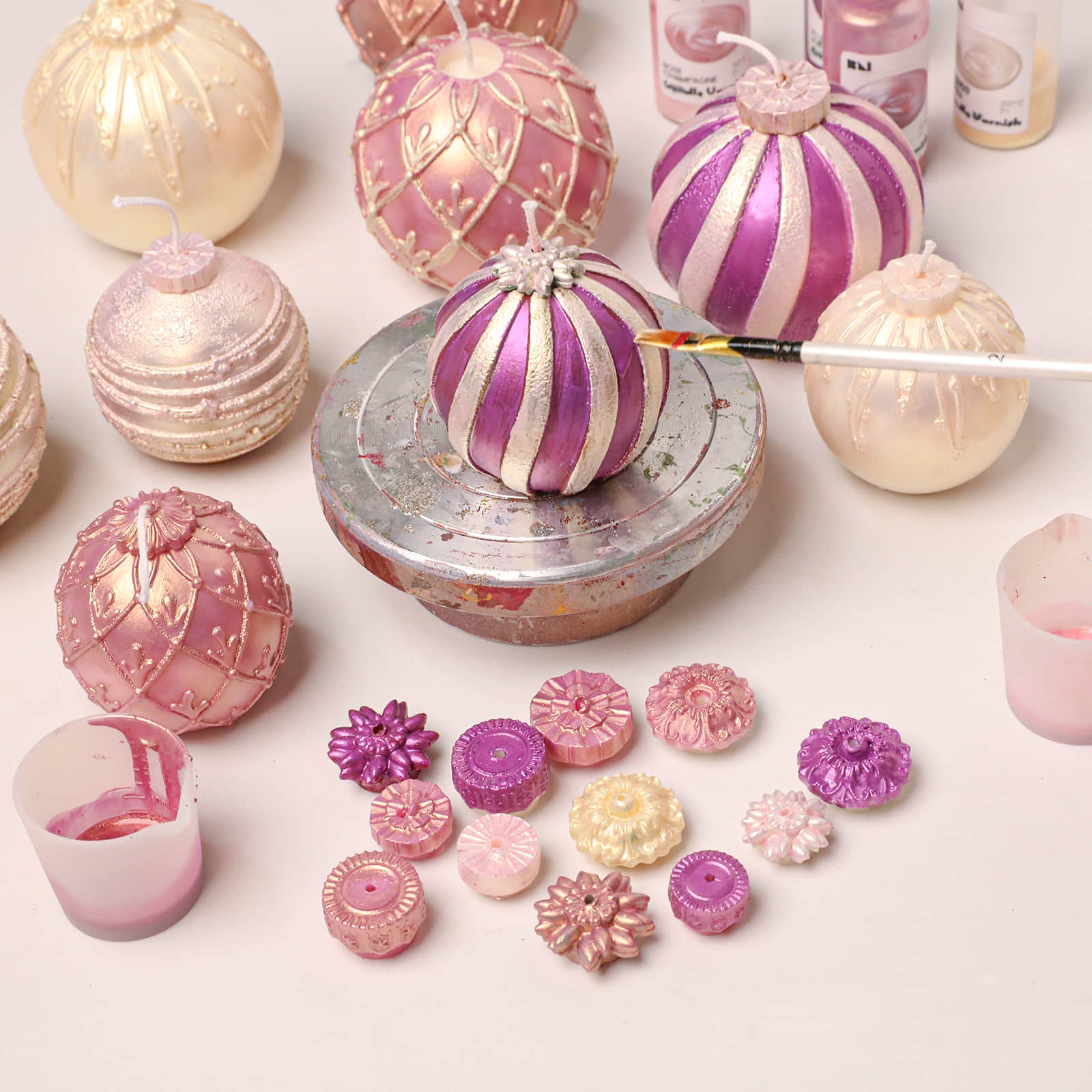 Flowing Texture Christmas Ornament Candle Silicone Mold Collection