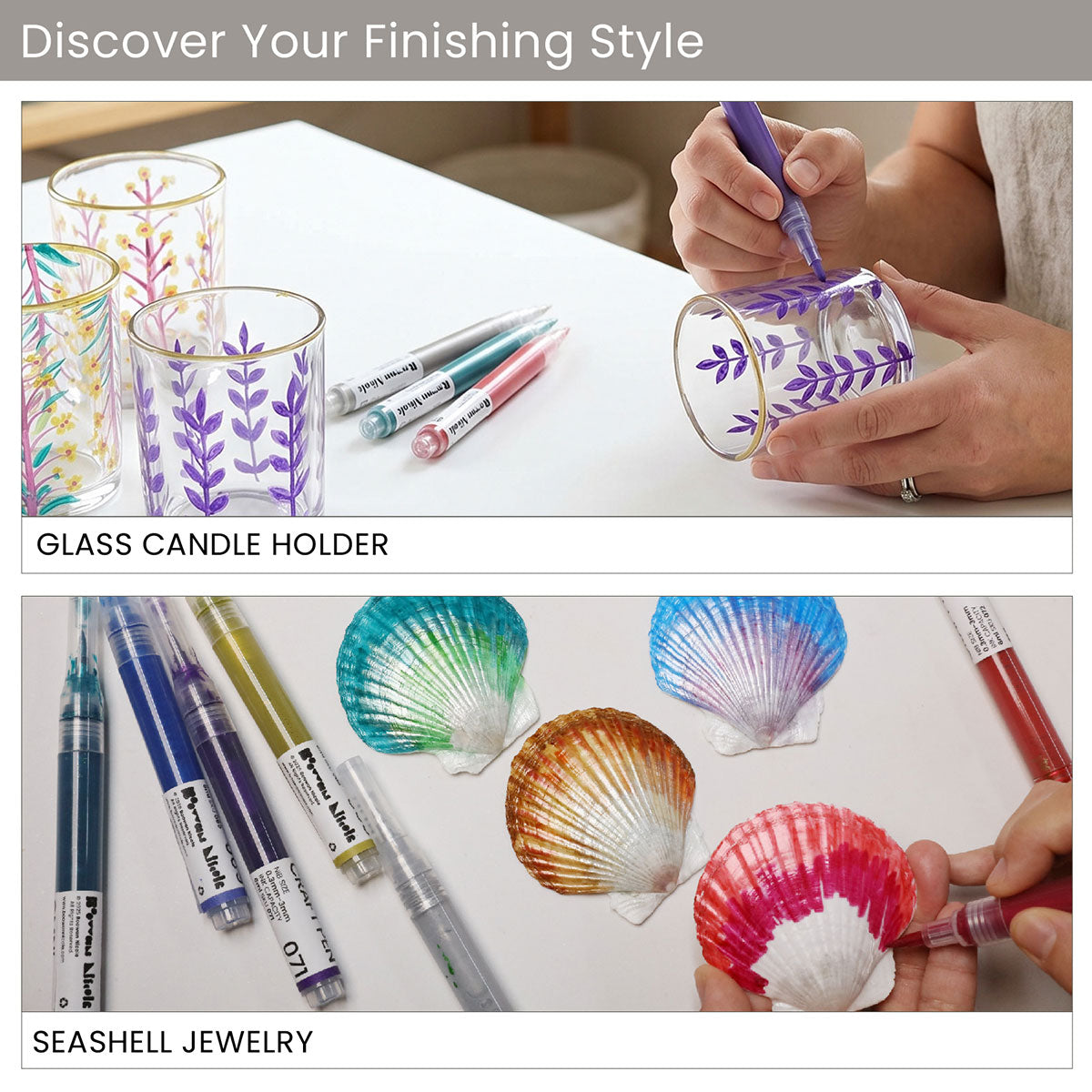 OMNI Craft Pen on Glass & Seashell Jewelry Projects - Boowan Nicole