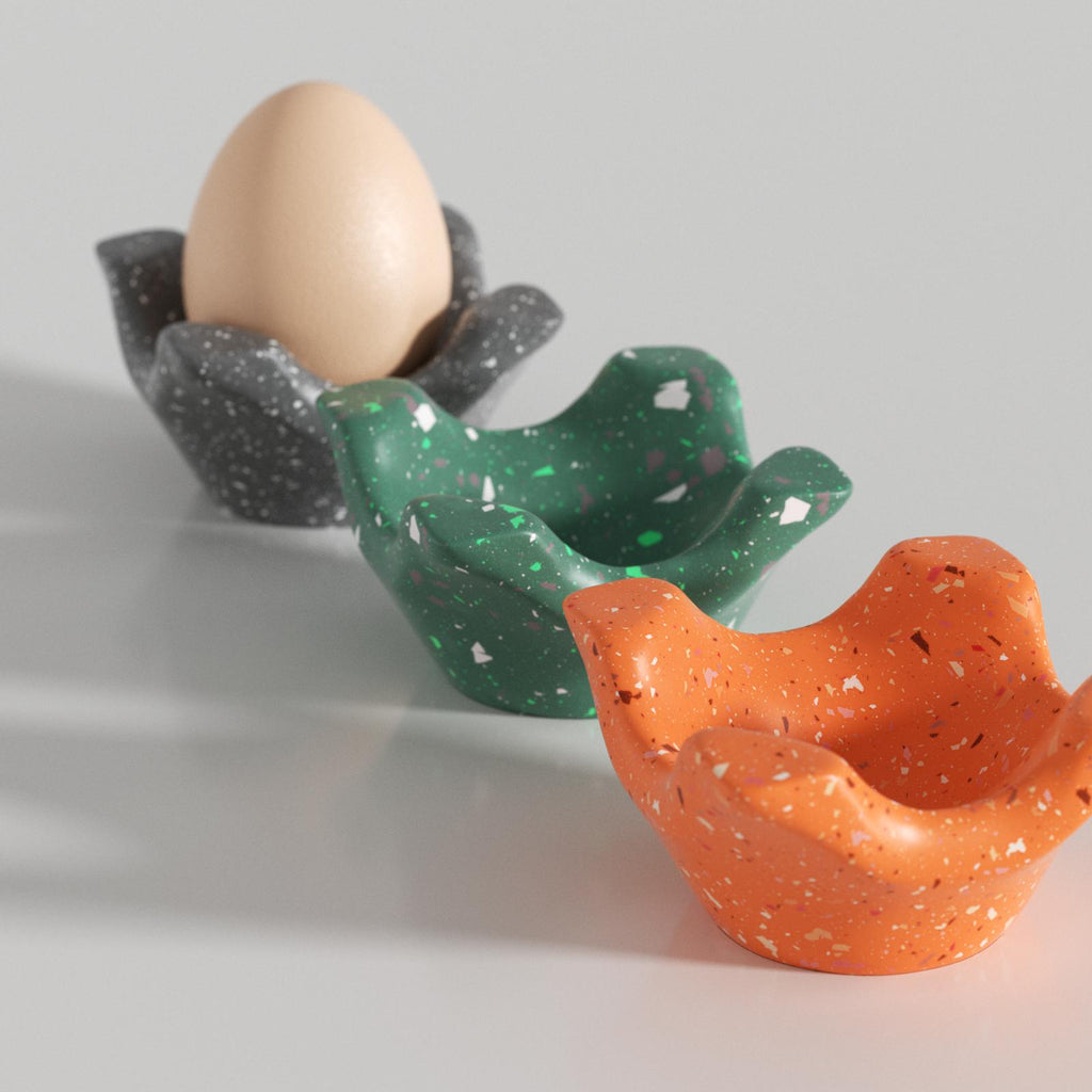 Handcrafted terrazzo1-cavity egg holders in a variety of colors - Boowan Nicole