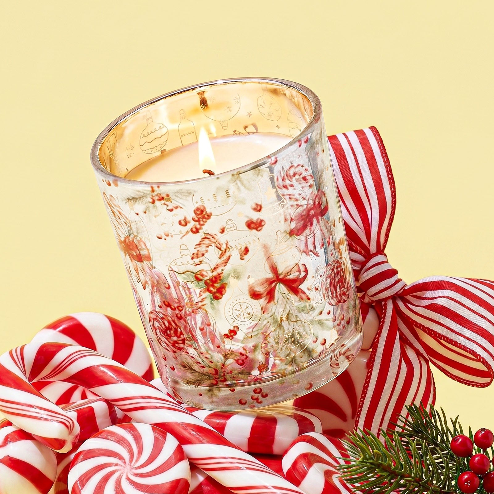 Christmas Bows & Baubles Glass Candle Jar Collection
