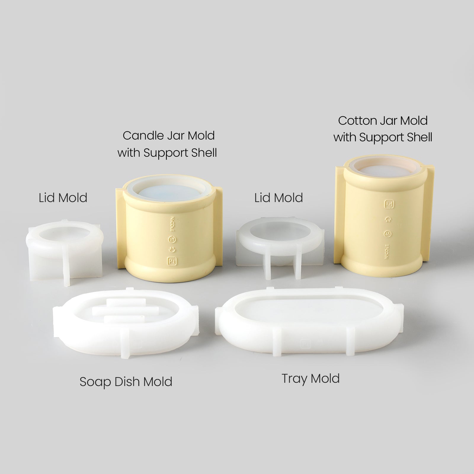 Make a 4-piece silicone mold set -Boowan Nicole