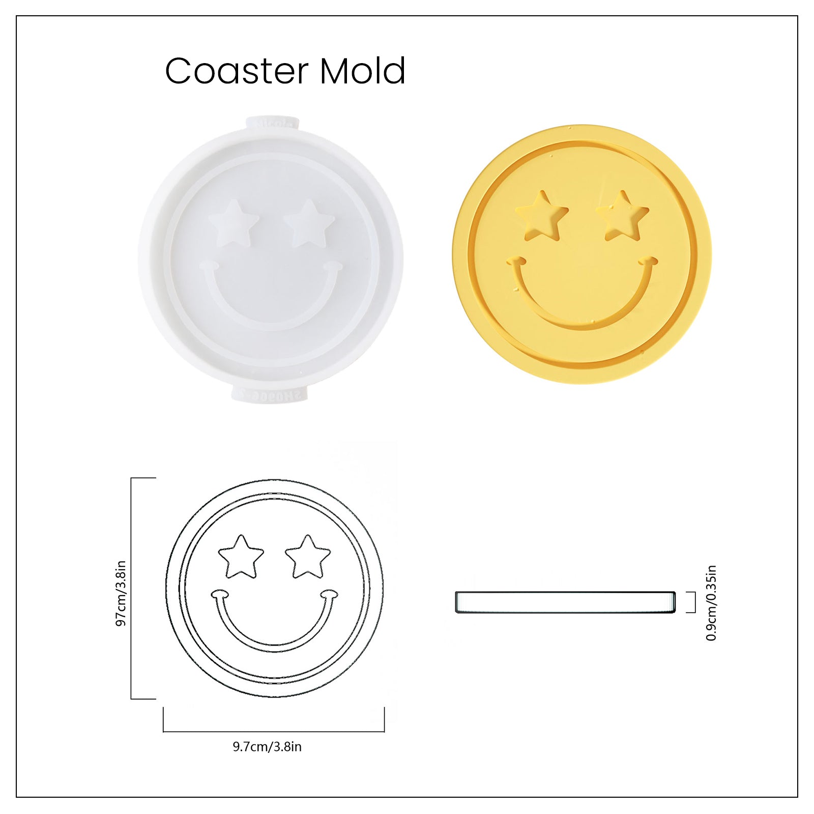 絵文字コンクリートコースターシリコンモールド