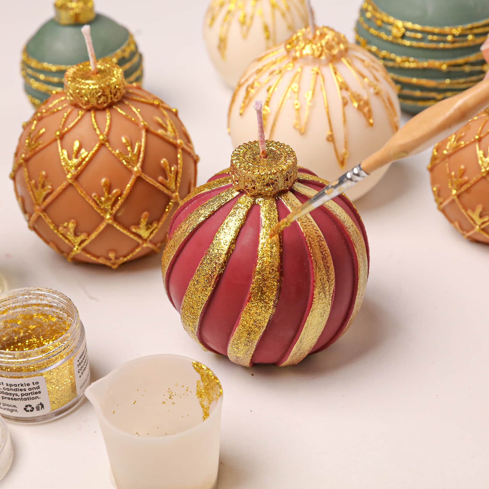 Flowing Texture Christmas Ornament Candle Silicone Mold Collection