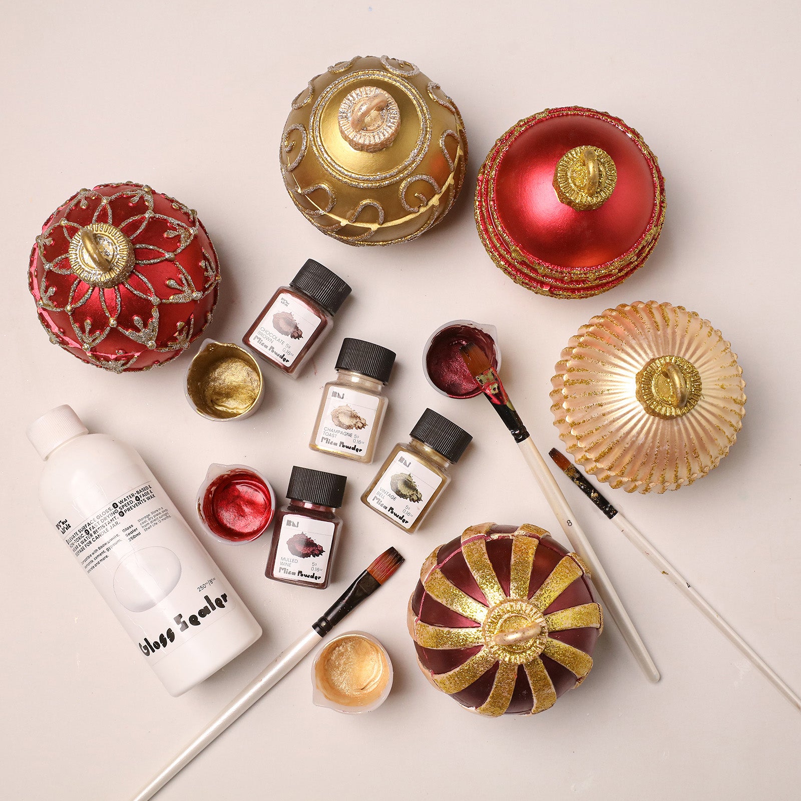 Sparkling Night Christmas Bauble Candle Jar Silicone Mold Collection