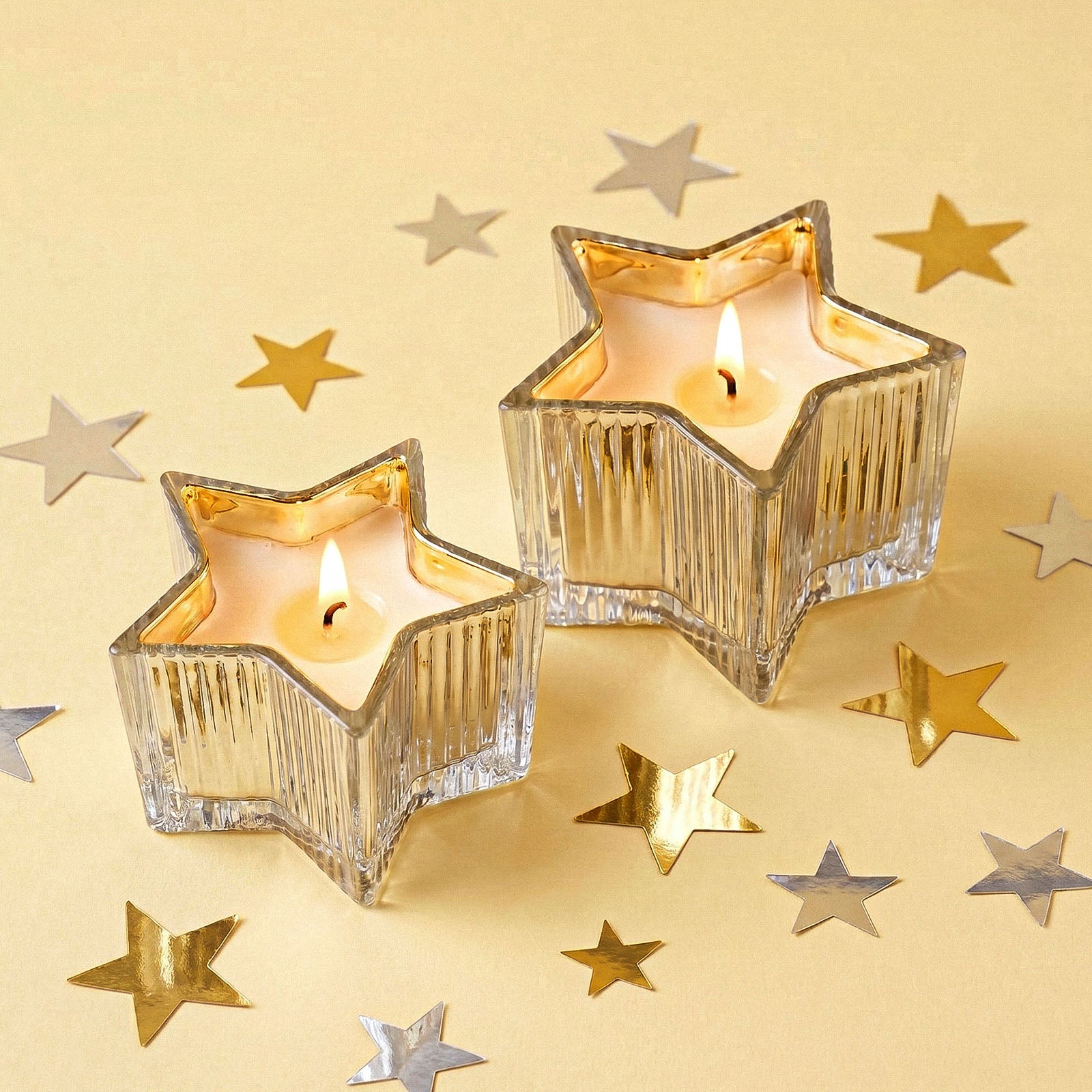Coleção de Potes de Vela de Vidro Floral Ribbon