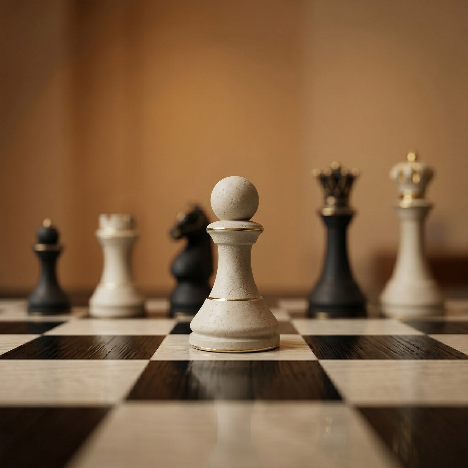 Pawn Chess Piece on Black and White Board - Boowan Nicole