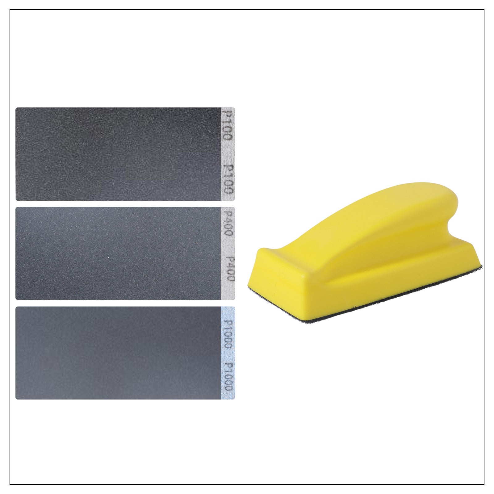 Straight edge sander dimensions and suitable sandpaper.