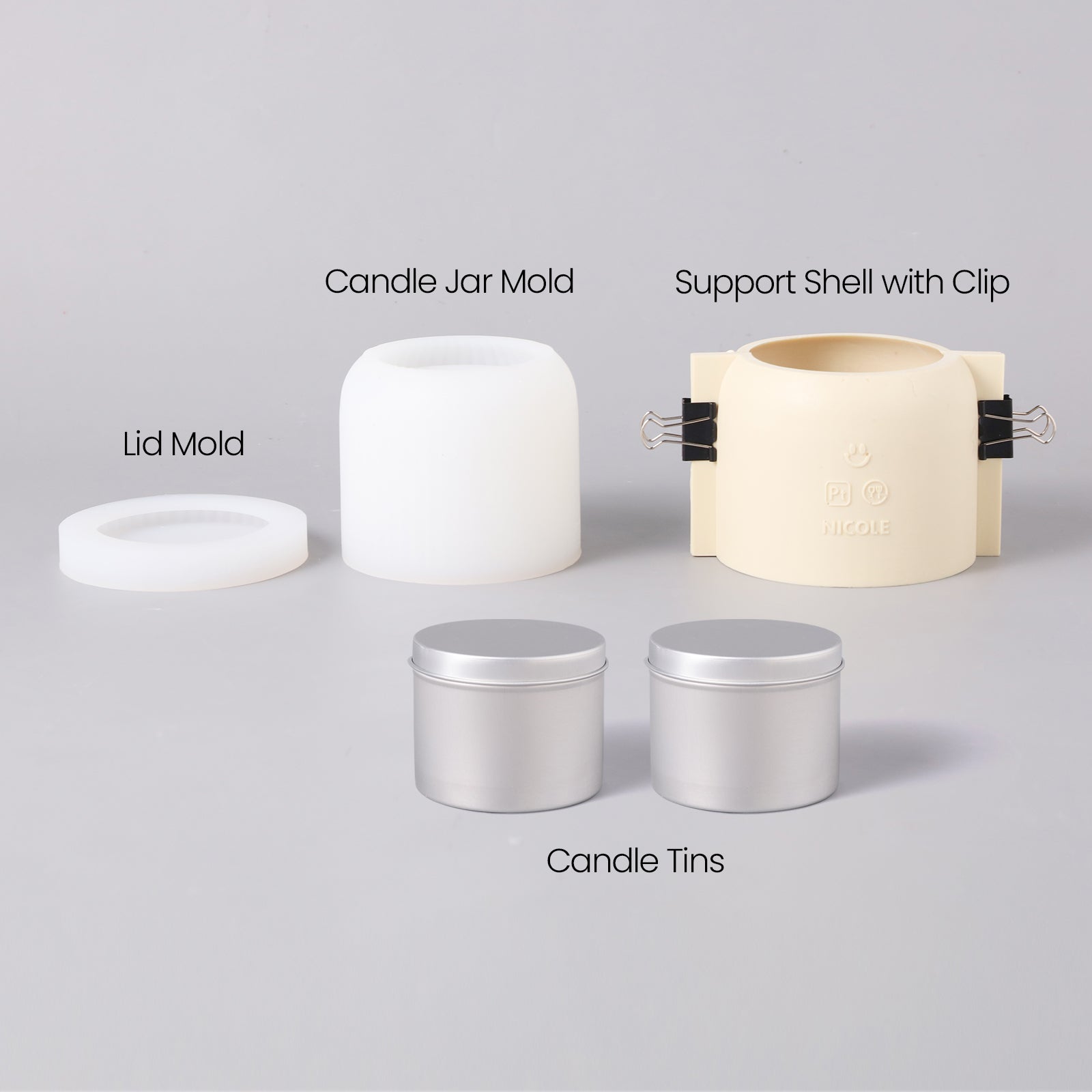 Boowan Nicole launches a set of aluminum cans for making candle refills and a silicone mold set for making candle cans.