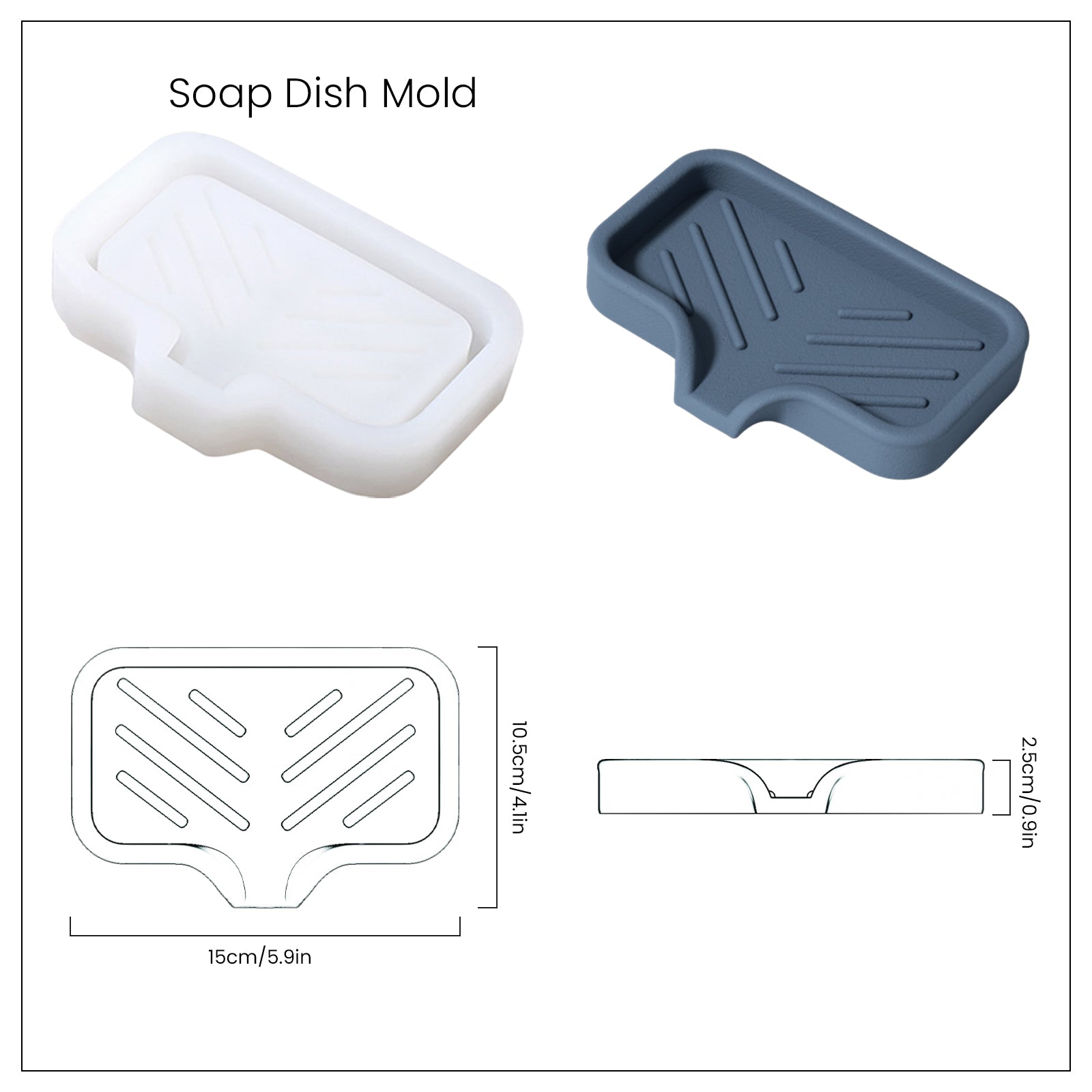 Concrete Soap Dish Silicone Mold DIY Soap Holder Handmade Concrete Tray  Mould 