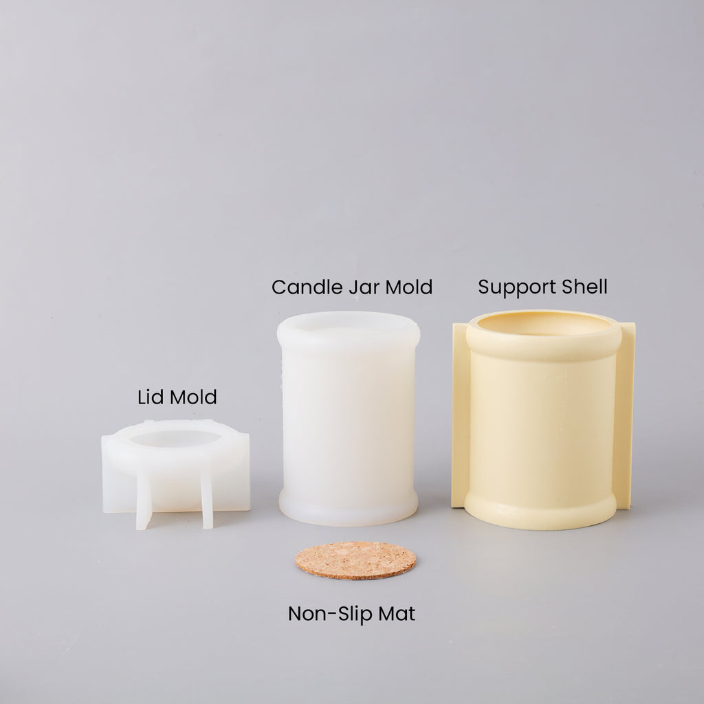 Silicone Mold Kit for Making Tall Cylinder Candle Jars - Boowan Nicole