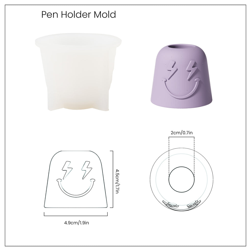 Purple Bell-shaped Emotion Pen & Toothbrush, Holder and White Silicone Mold and Finished Size-Boowan Nicole