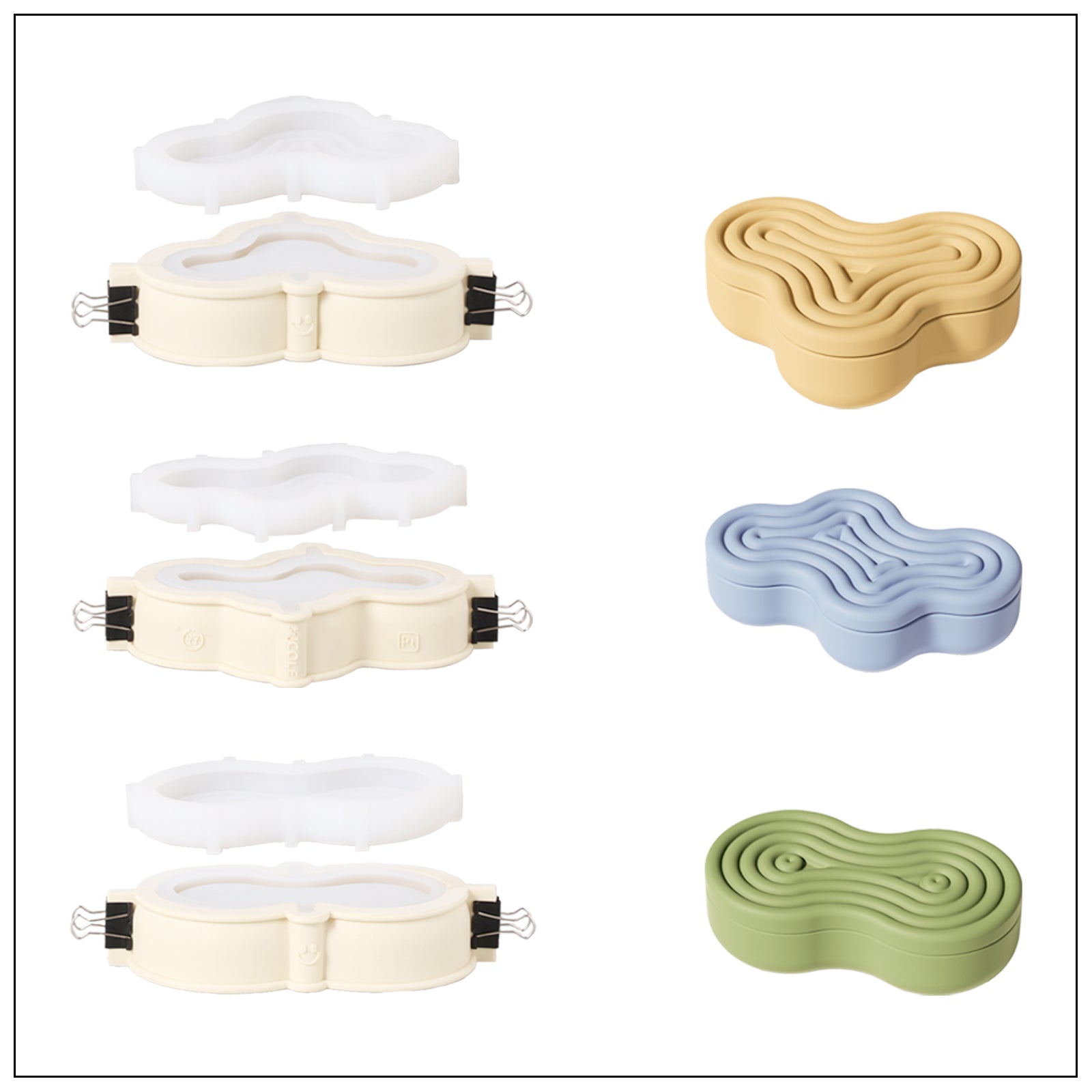 Three different styles of wriggle candle jars-Boowan Nicole