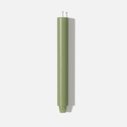 Sage green 9.3" classic taper candle with straight sides, rounded tip, and fluted base - Boowan Nicole