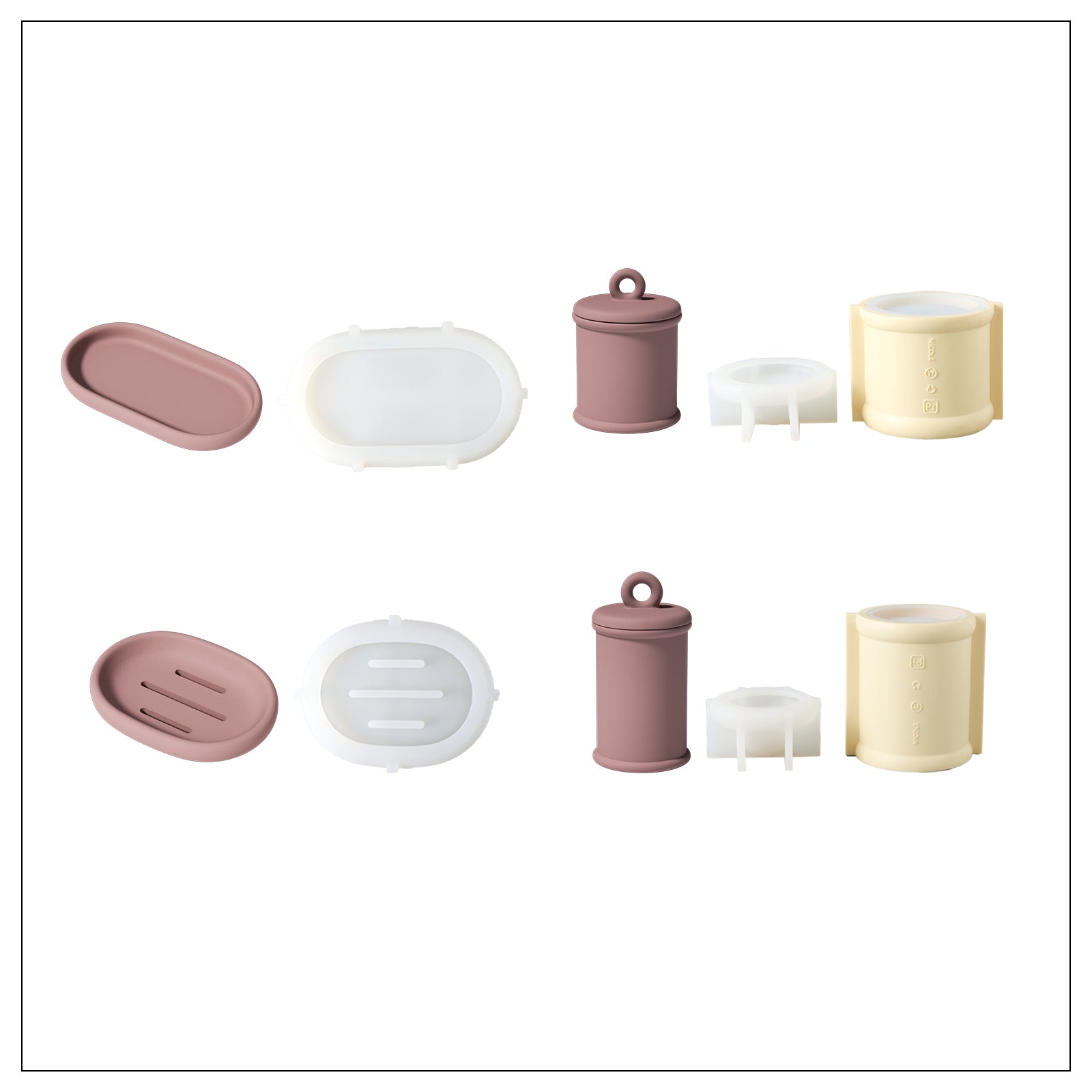 Fuchsia 4-piece set and corresponding silicone mold set -Boowan Nicole