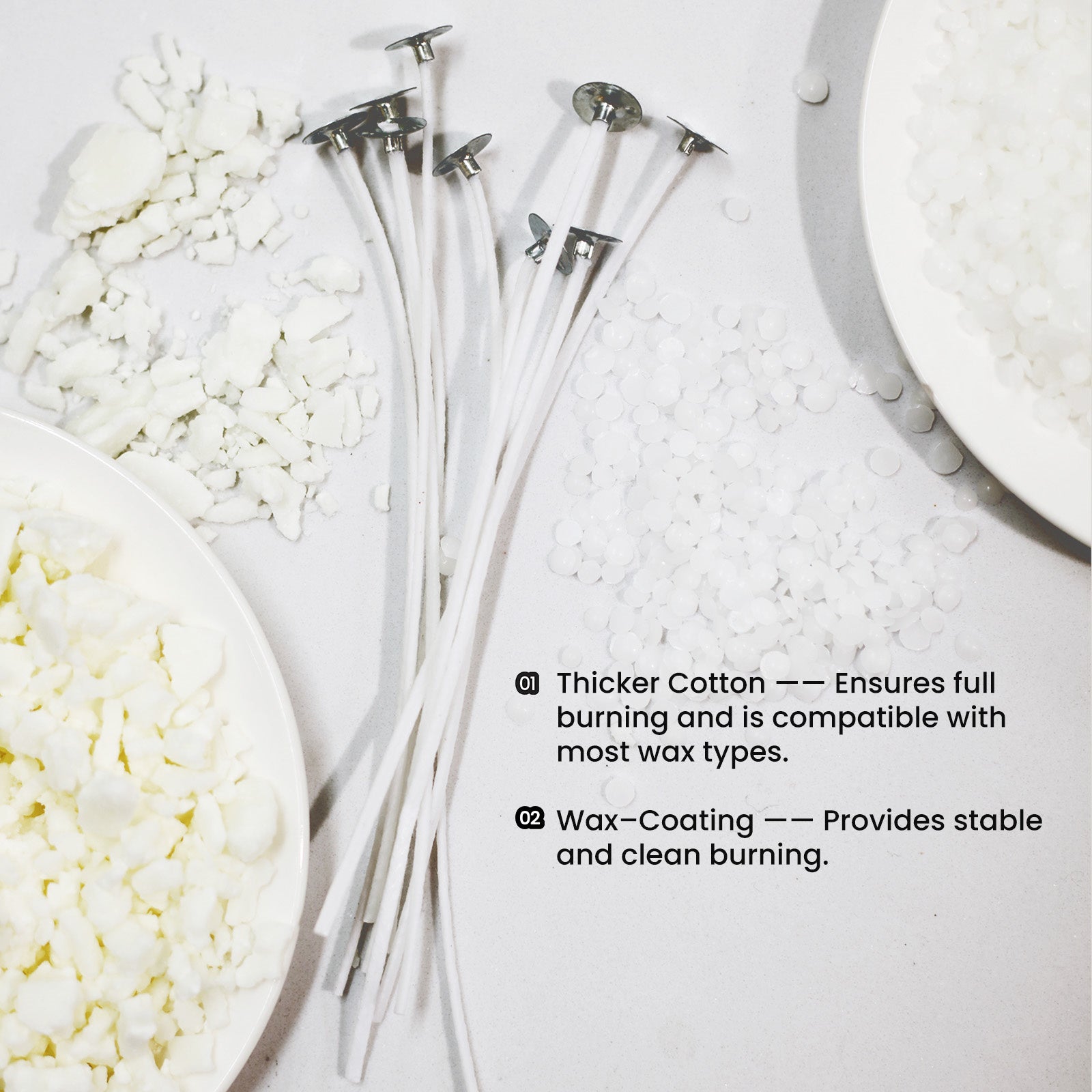 55 Ply Премиум Свечной Фитиль LX Предварительно закреплённый и предварительно вощёный