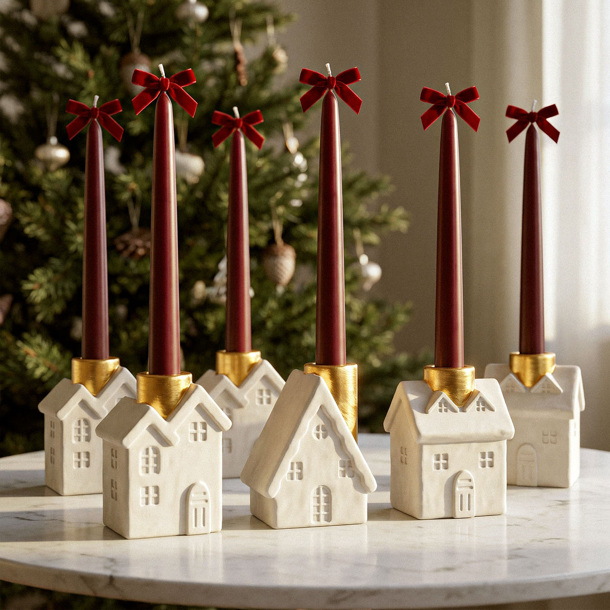 Winter Cottage Candle Holder Silicone Mold Collection