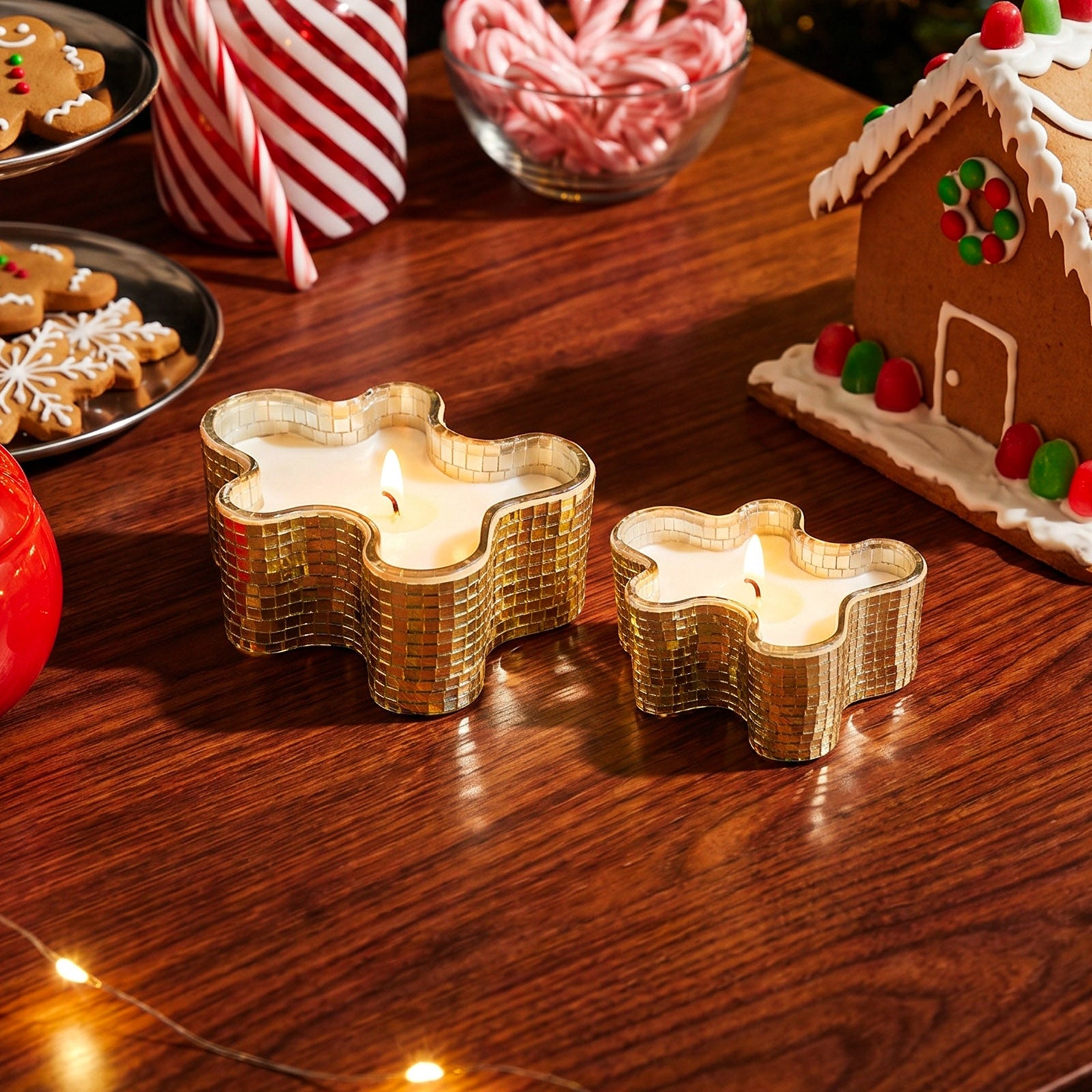 Jolly Gingerbread Man Glass Candle Jar Collection