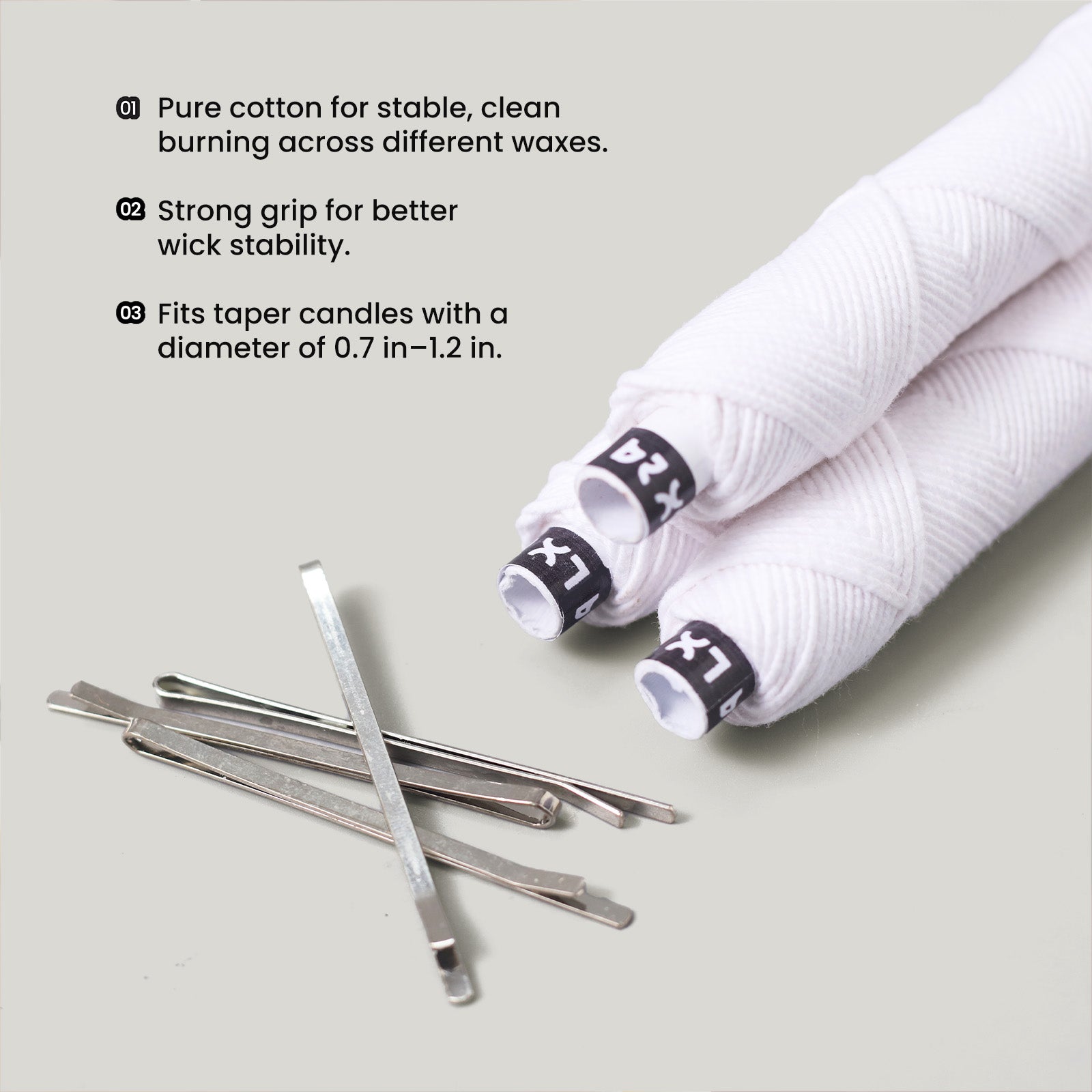 24 Ply Braided LX Candle Wick & Wick Holder