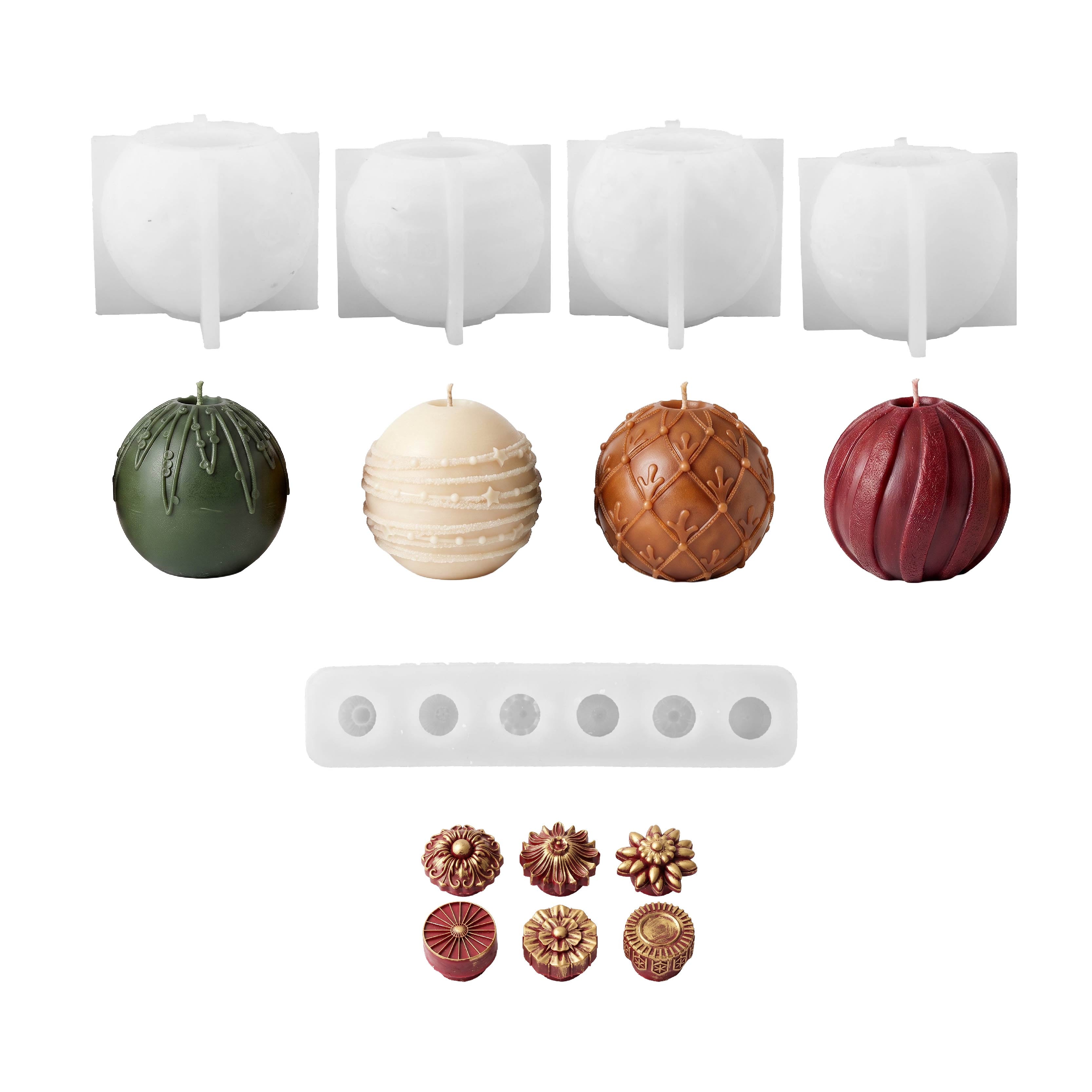 Flowing Texture Christmas Ornament Candle Silicone Mold Collection