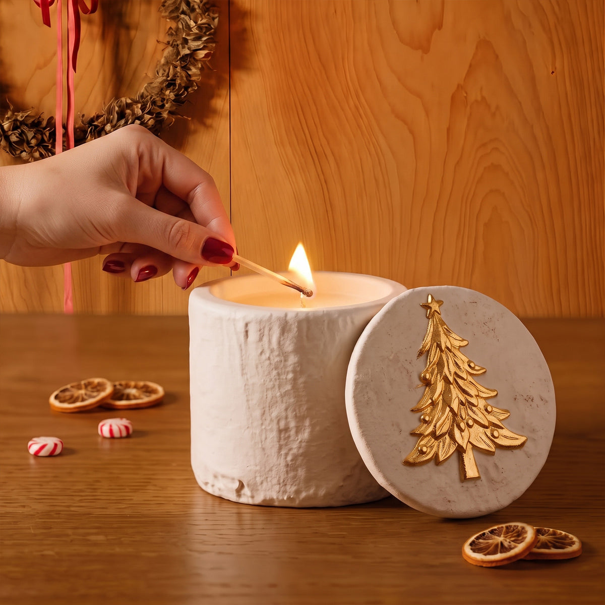 Azulmostaza × Boowan Nicole｜Cozy Christmas Candle Jar Silicone Mold Collection